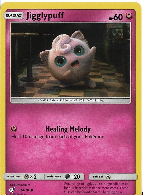 Pokemon Jigglypuff 14/18 Detective Pikachu Holo LP