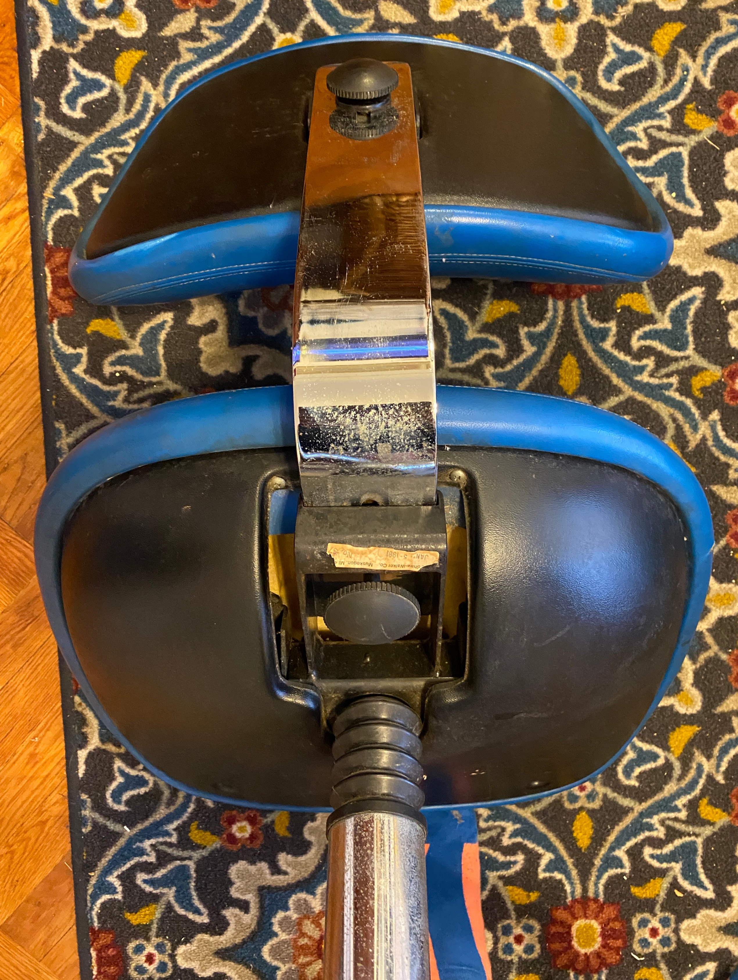 Vintage Blue Shaw Walker Industrial Swivel Chair - photo 4