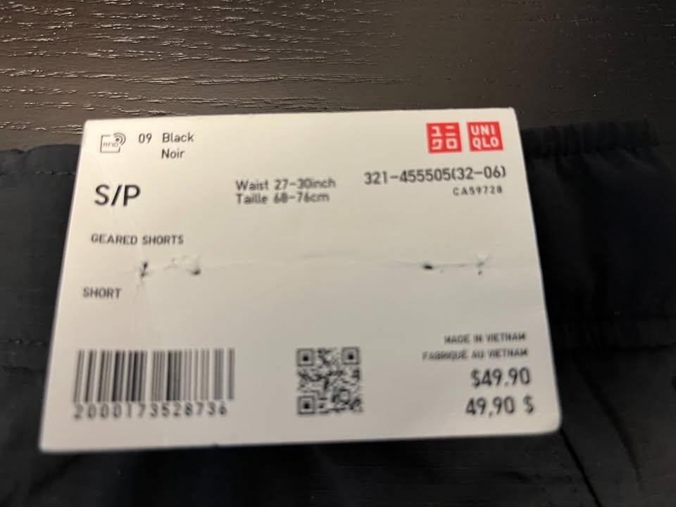 UNIQLO Black Geared Shorts Mens Small - photo 3