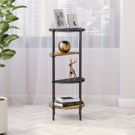 Modern C‑Shaped Side Table – Black Metal Frame - photo 4