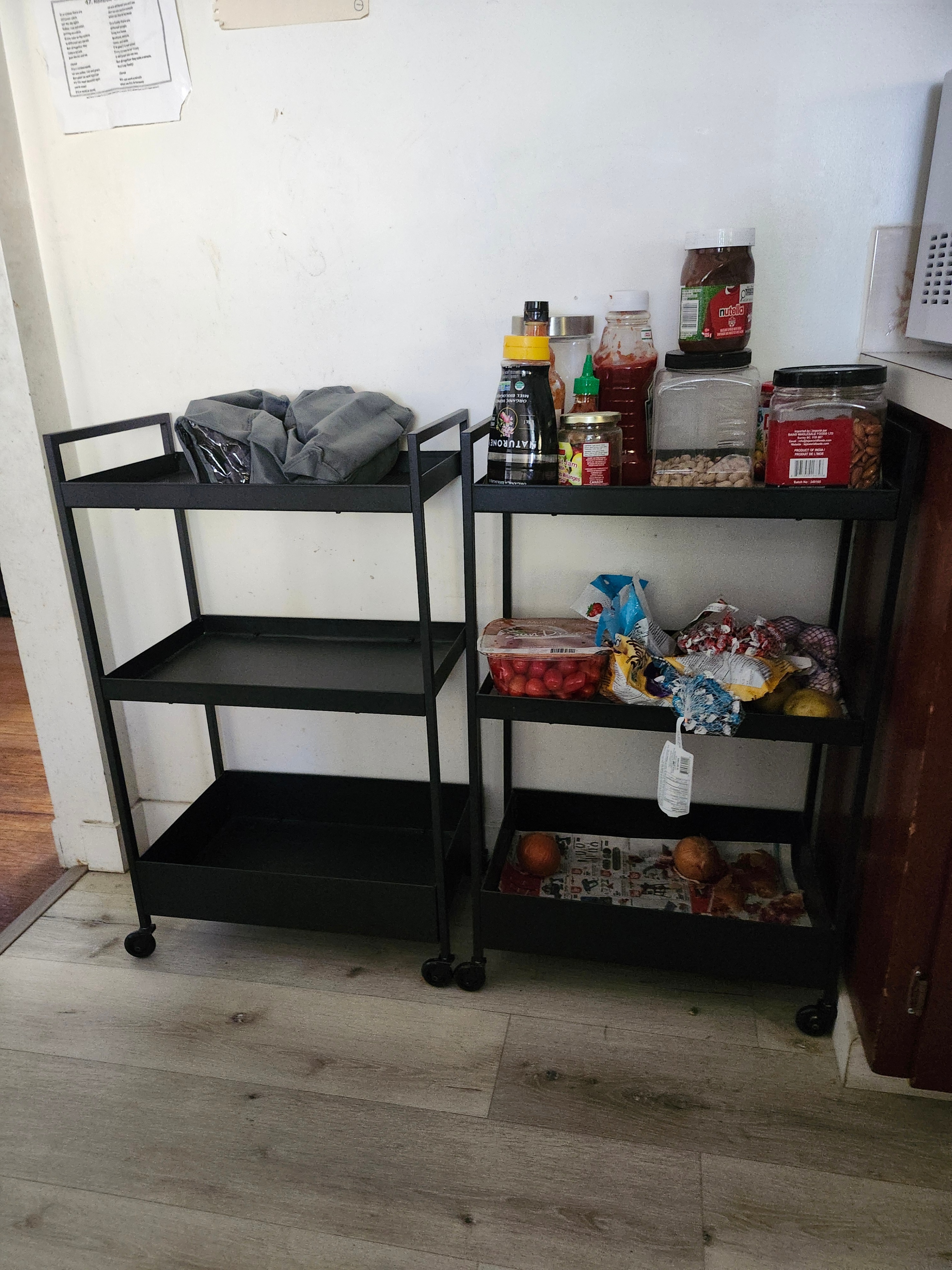 IKEA Kitchen Cart x2 - Black Rolling Storage Carts - photo 3
