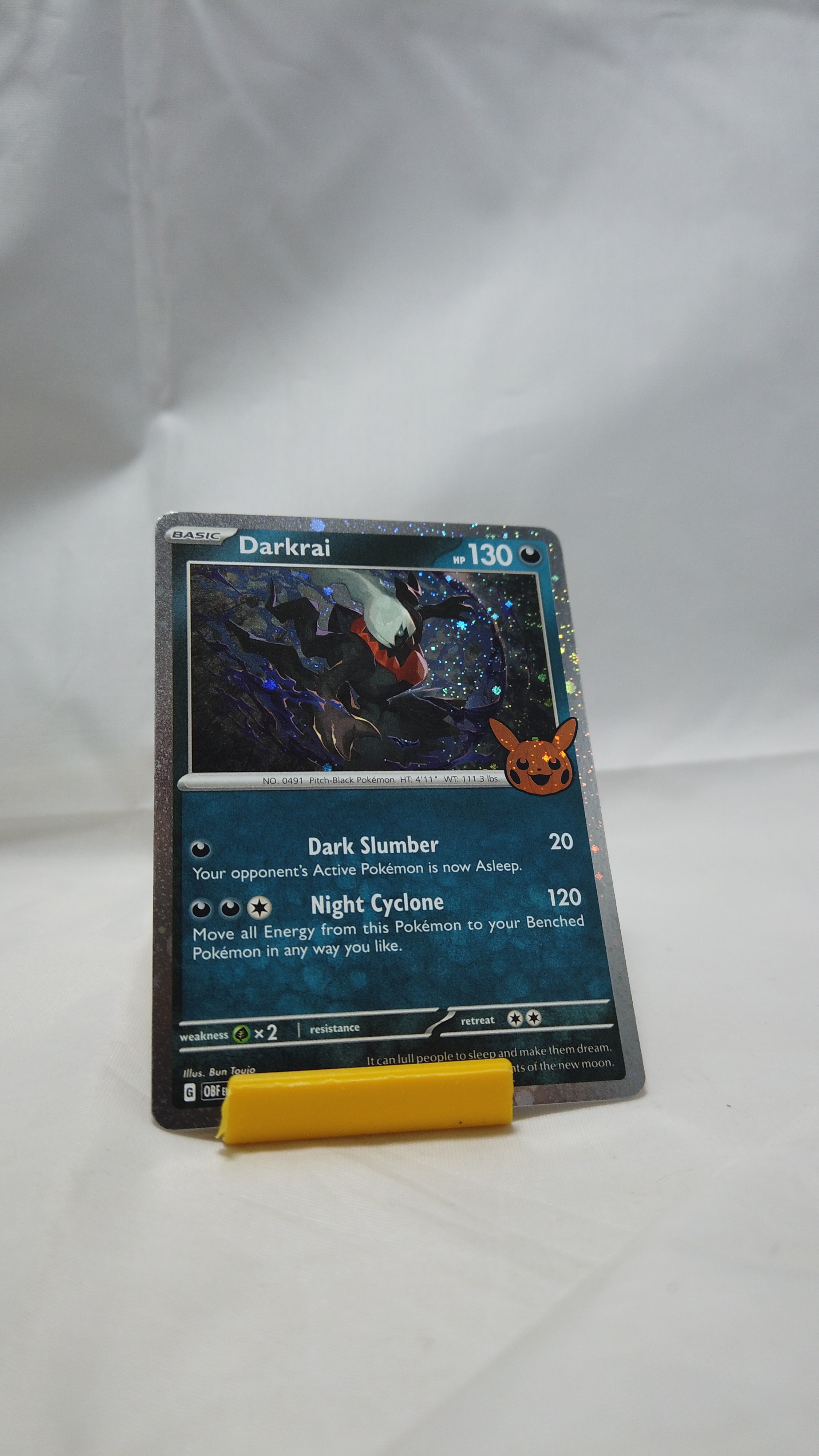 Pokemon Darkrai 069/197 Obsidian Flames Pumpkin Stamp Holo Promo