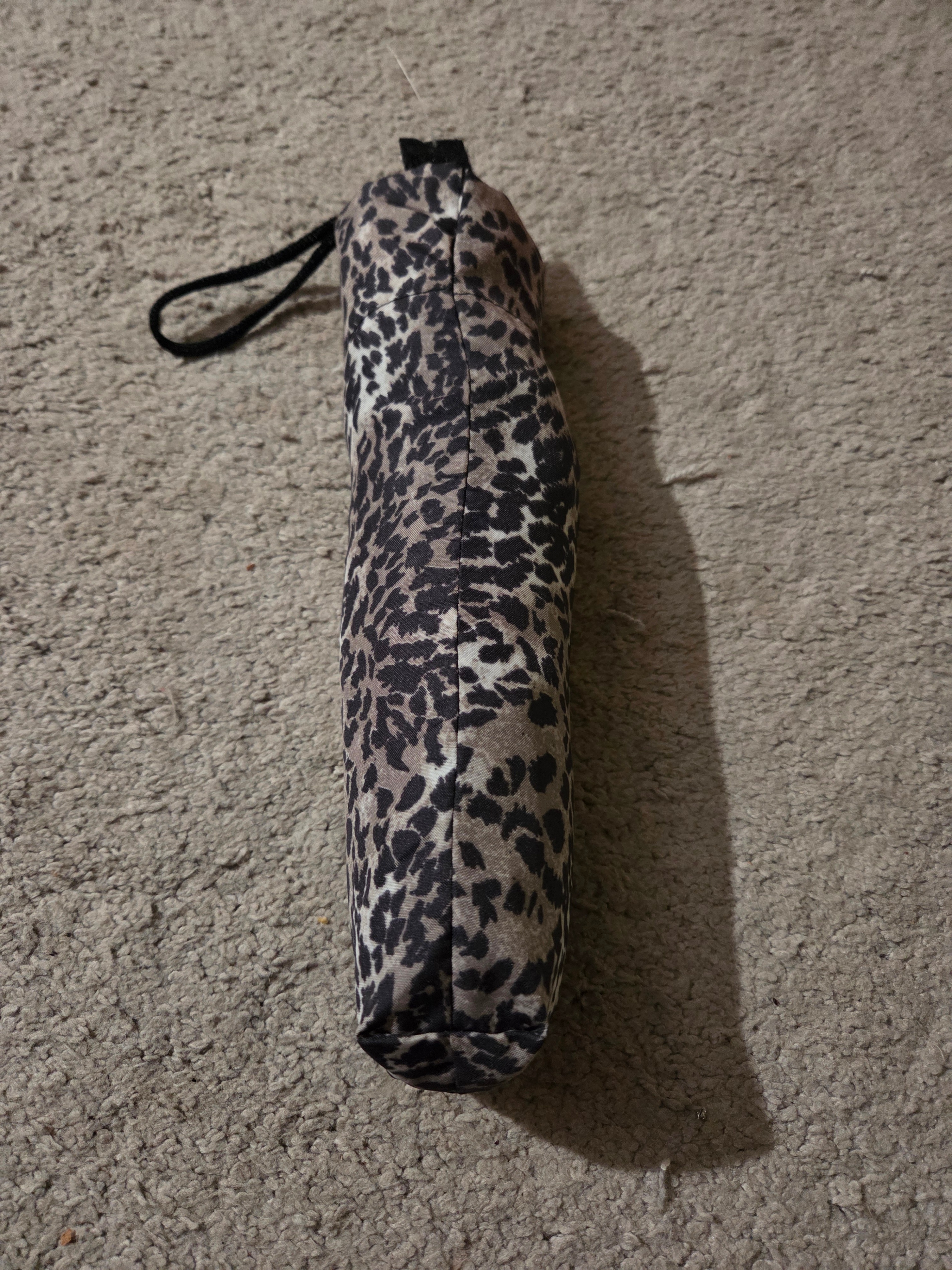 Black Umbrella with Leopard Print Case