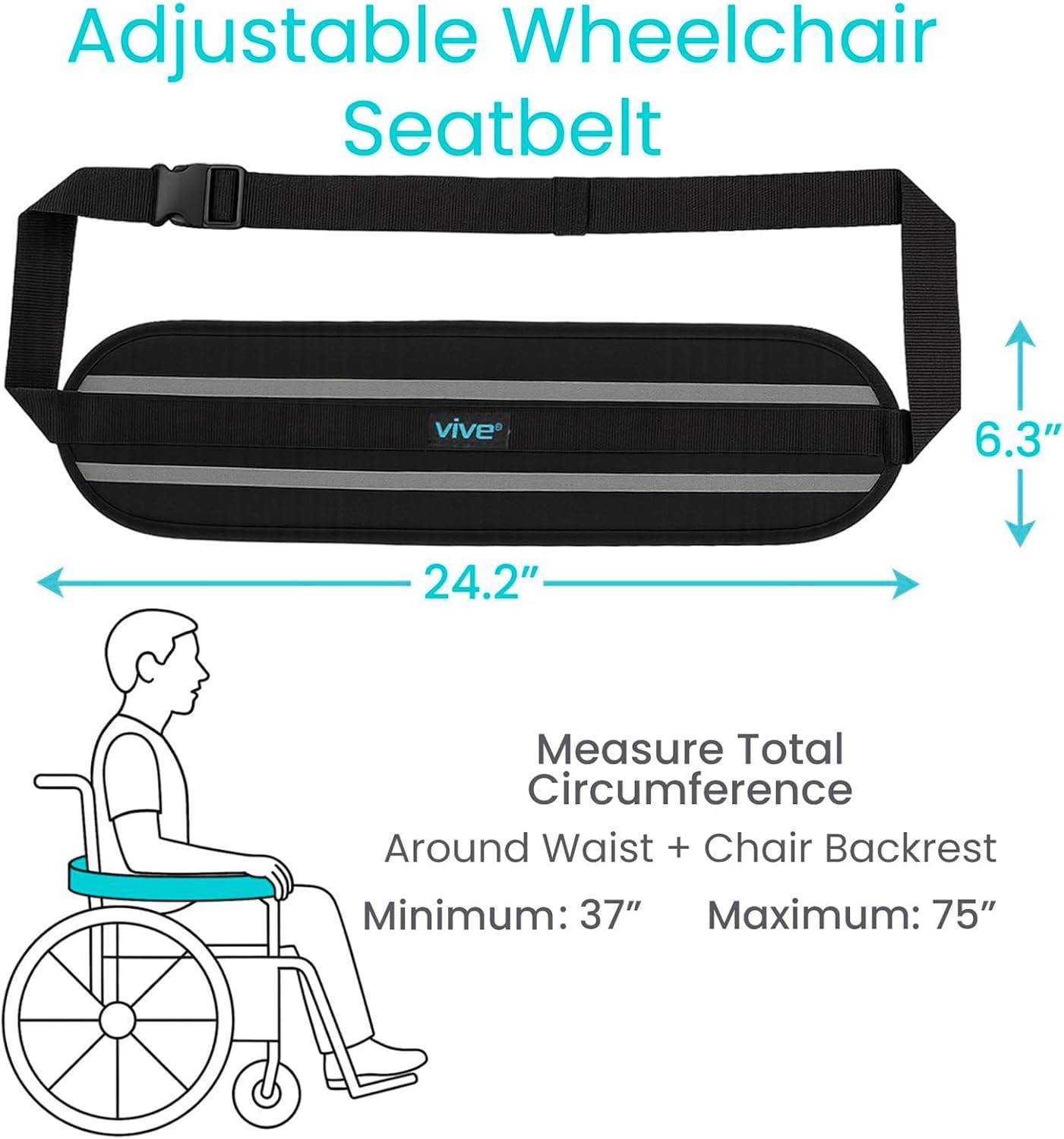 NEW✨   VIVE WHEELCHAIR SEATBELT - SAFETY BELT - photo 2