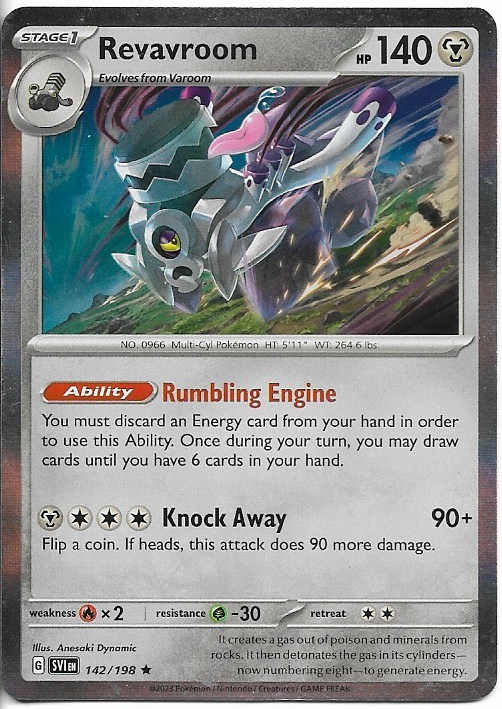 Pokemon Revavroom 142/198 Scarlet & Violet Base Holo LP