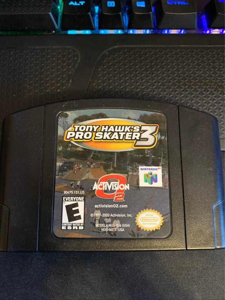 Tony Hawk's Pro Skater 3 Nintendo 64 Game Cartridge