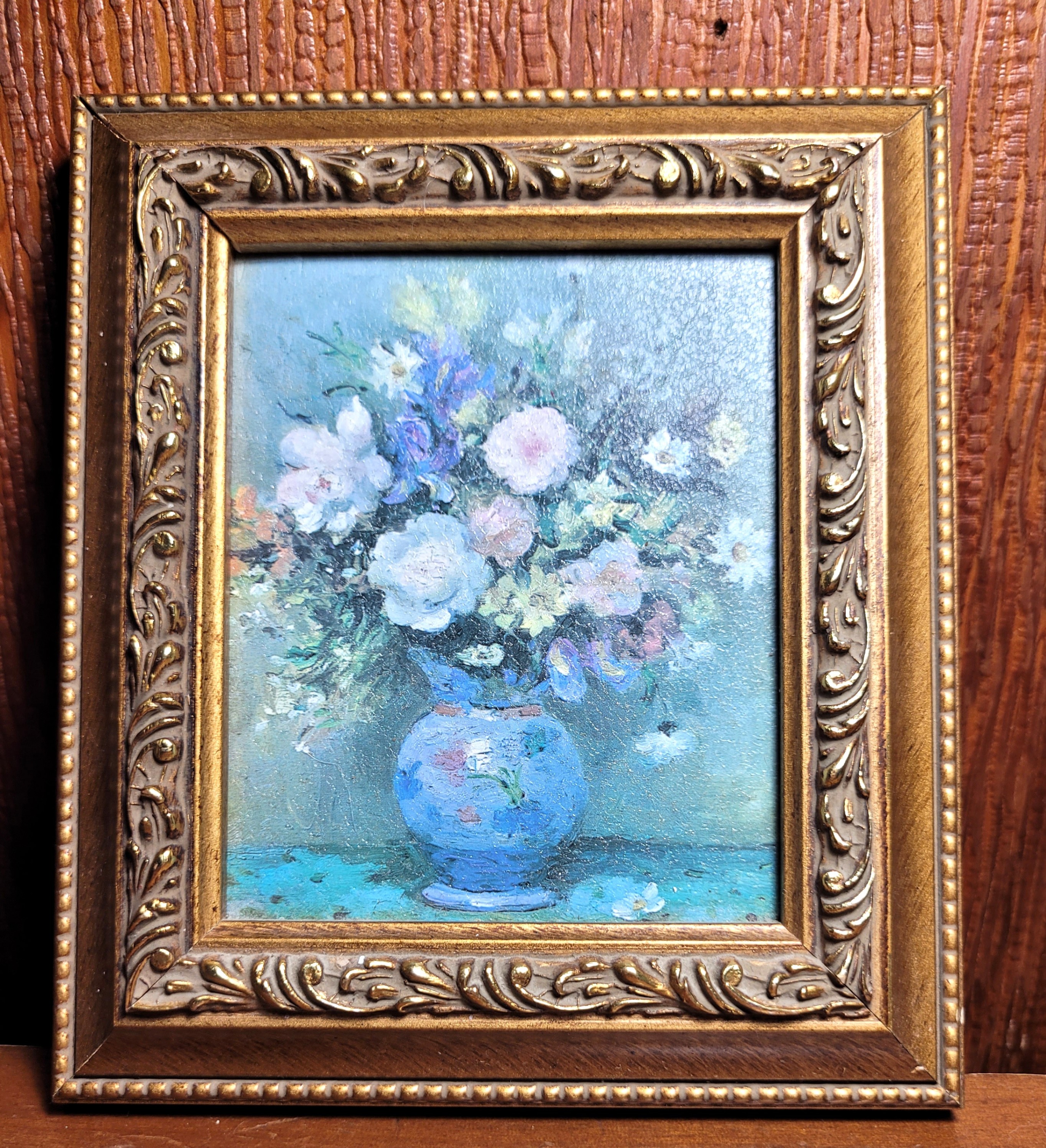 1990s Bombay Company Framed Art Print "Peonies / Iris" by Dyf - photo 4