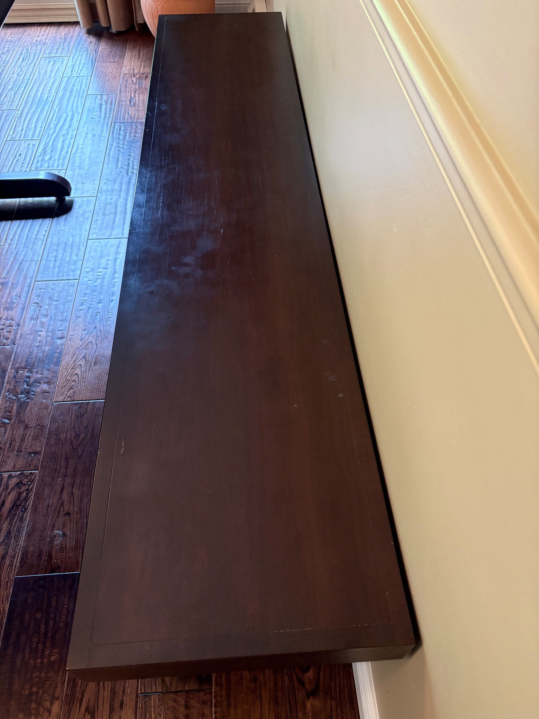 Dark Brown Wood Dining Table and Bench - photo 2