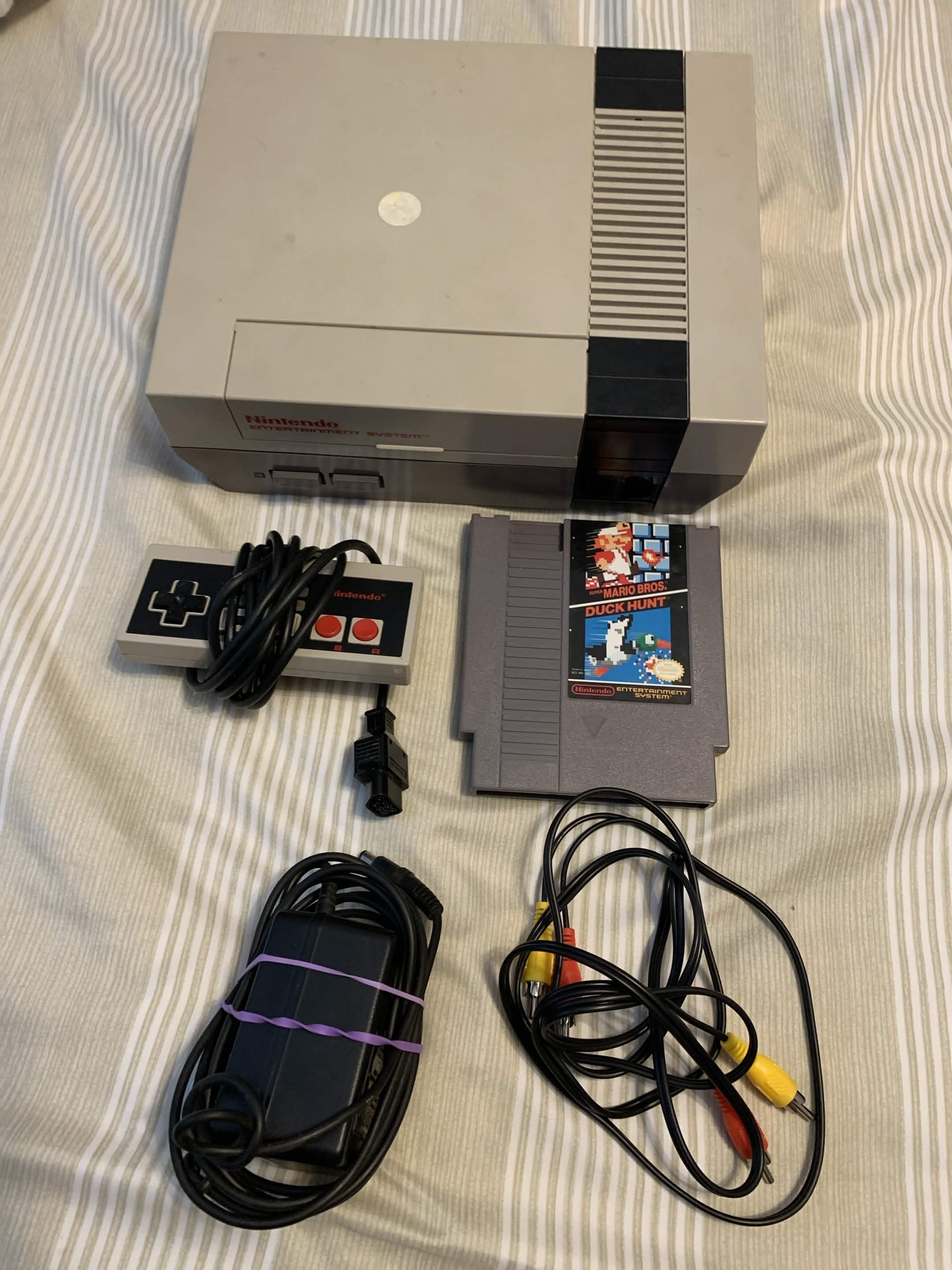 Nintendo Entertainment System Console with Mario Bros. Duck Hunt