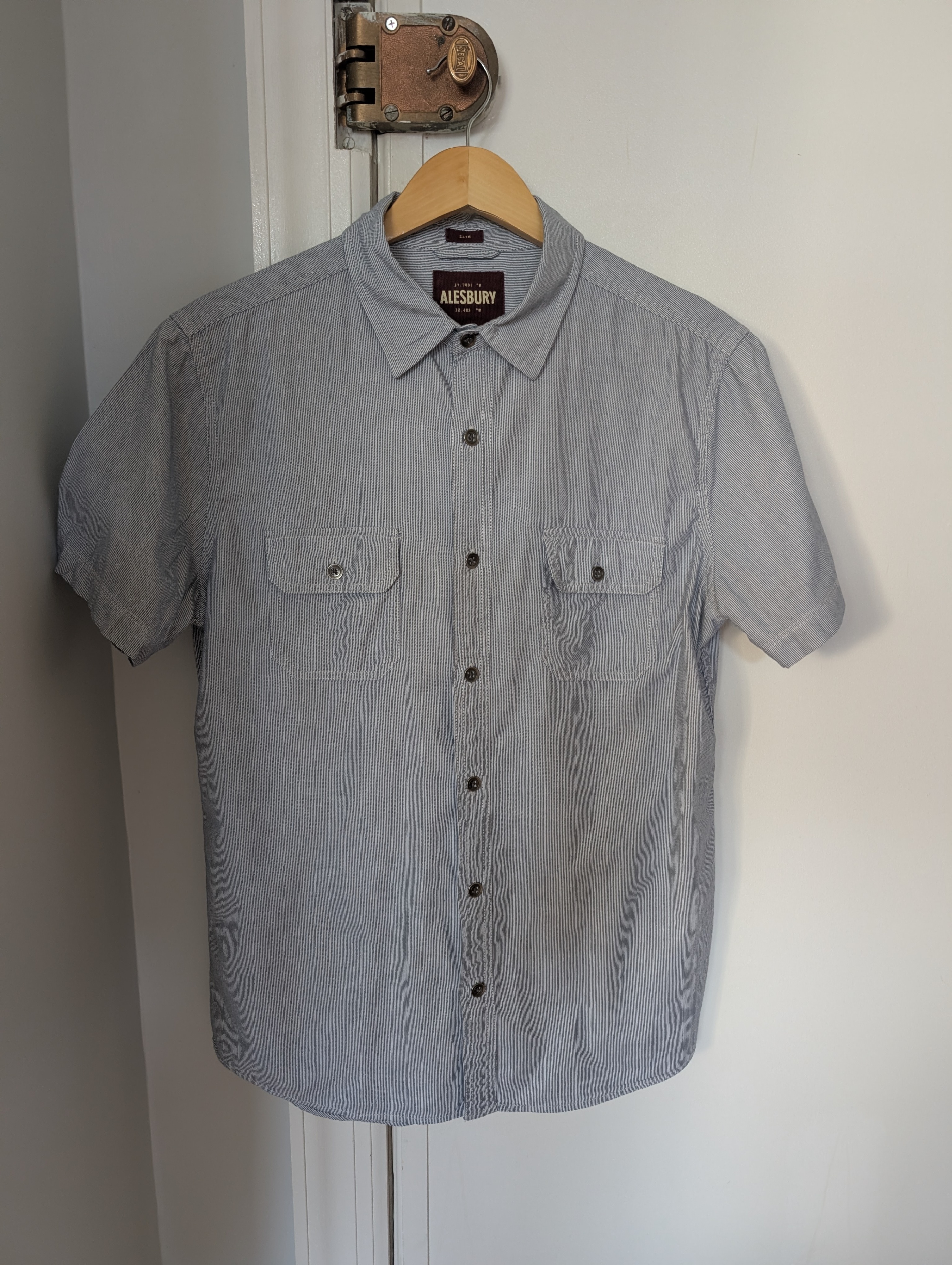 Alesbury Samson Men's Short Sleeve Twill Work shirt (Navy) (S)