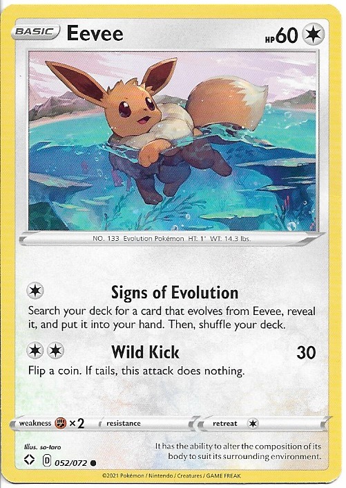 Pokemon Eevee 052/072 Shining Fates Non-Holo LP