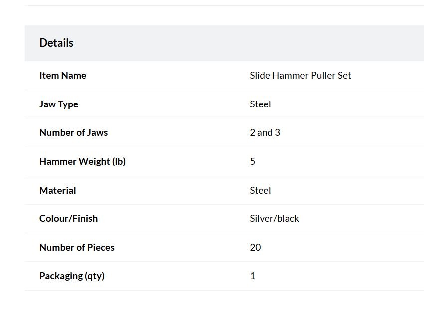 Slide Hammer Puller Set - photo 3