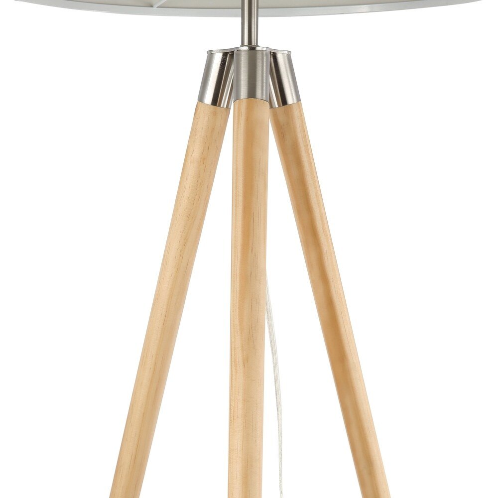 Tripod Floor Lamp with White Drum Shade - photo 3