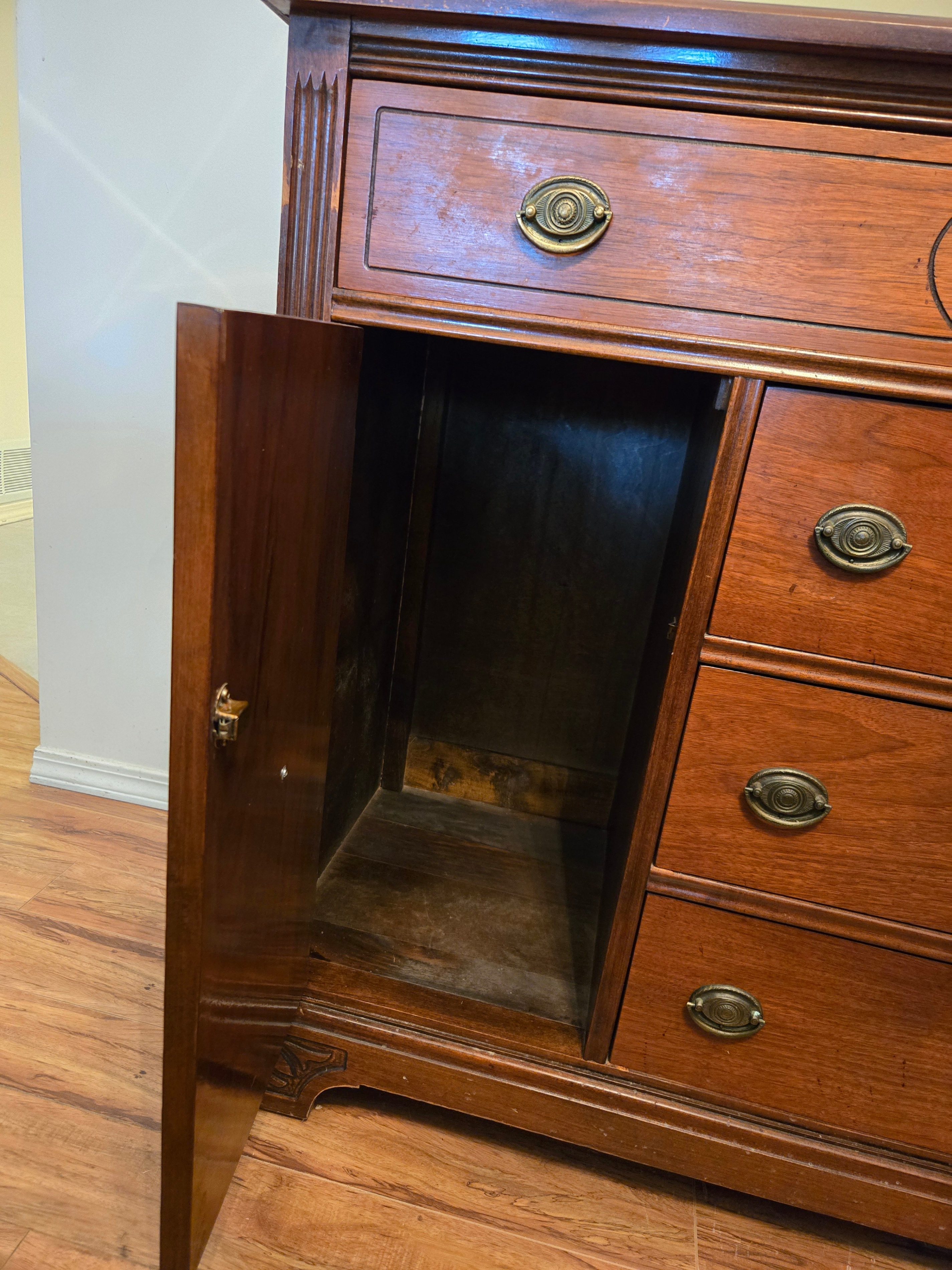 1920s Krug Bros. Federal Revival China Cabinet & Buffet - photo 2