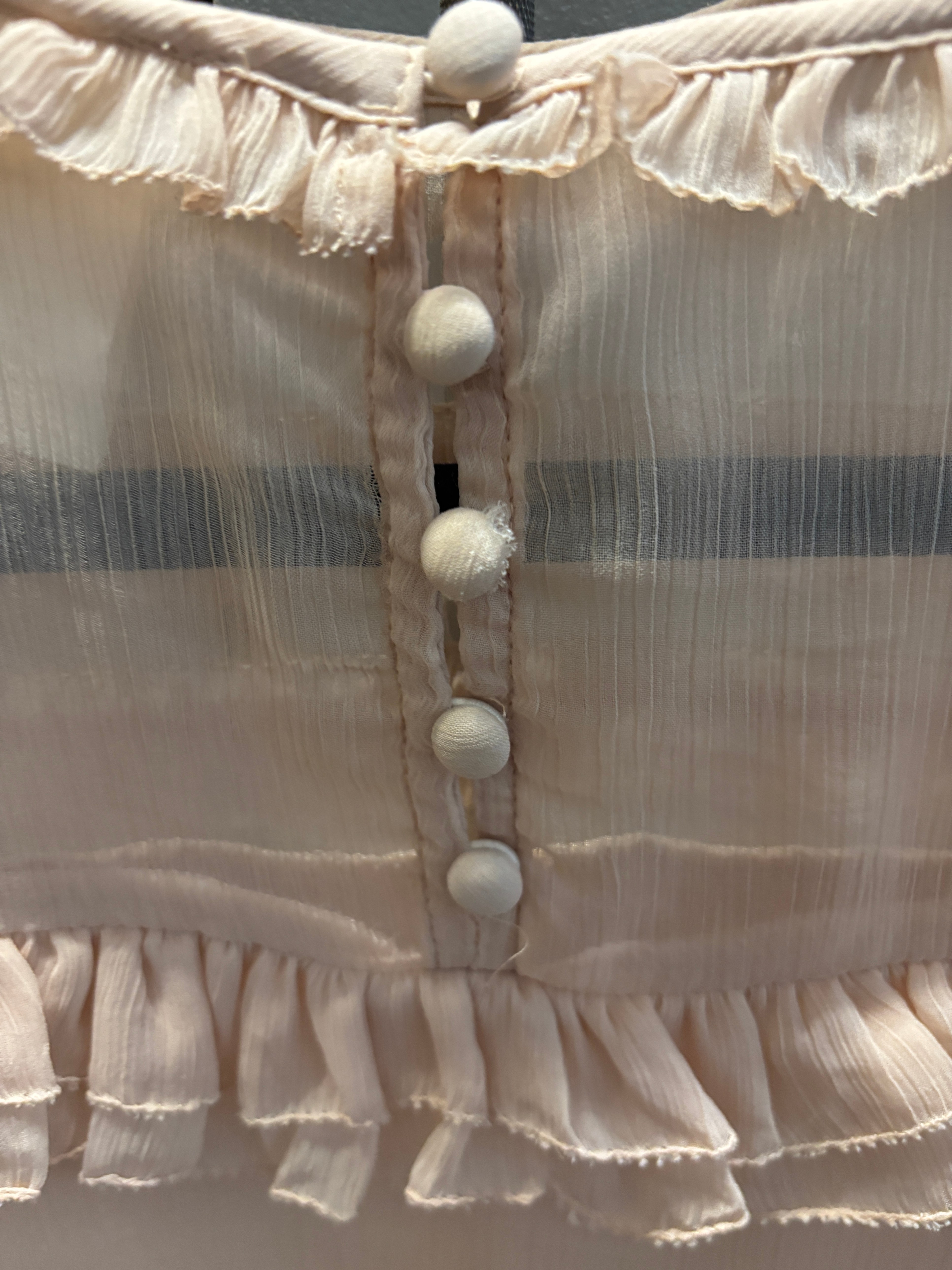 H&M Soft Pink Chiffon Ruffle Blouse (Size US 10 / EUR 40) - photo 4