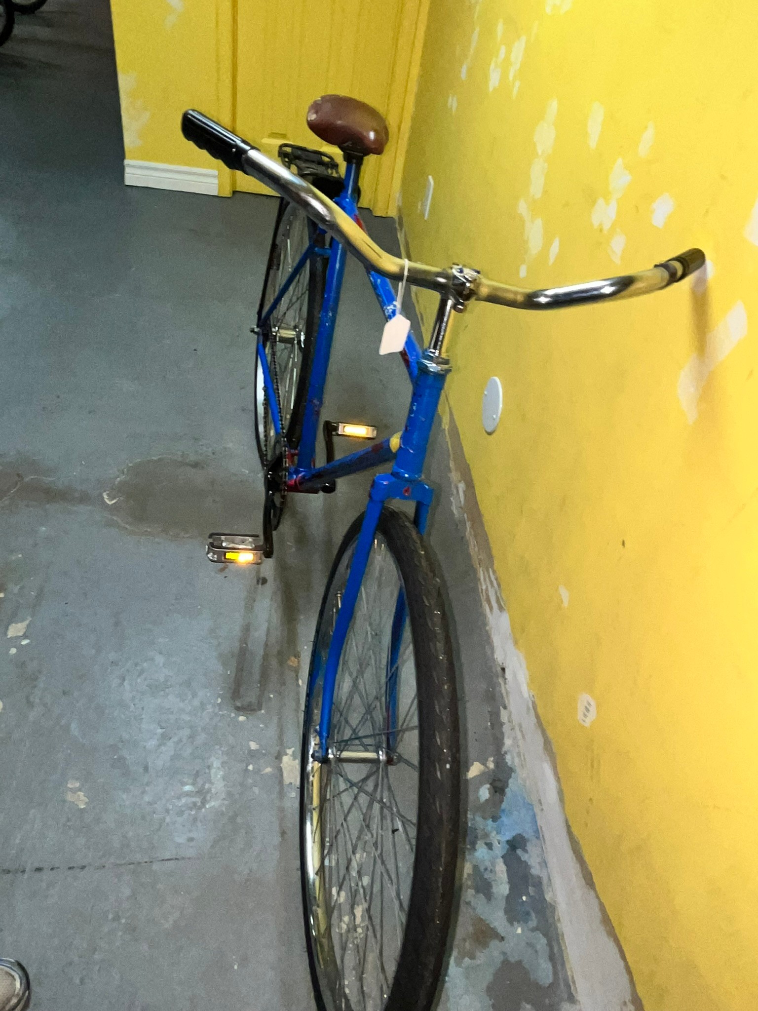 Used Blue Single Speed Cruiser Vintage Bicycle with Rack - photo 3