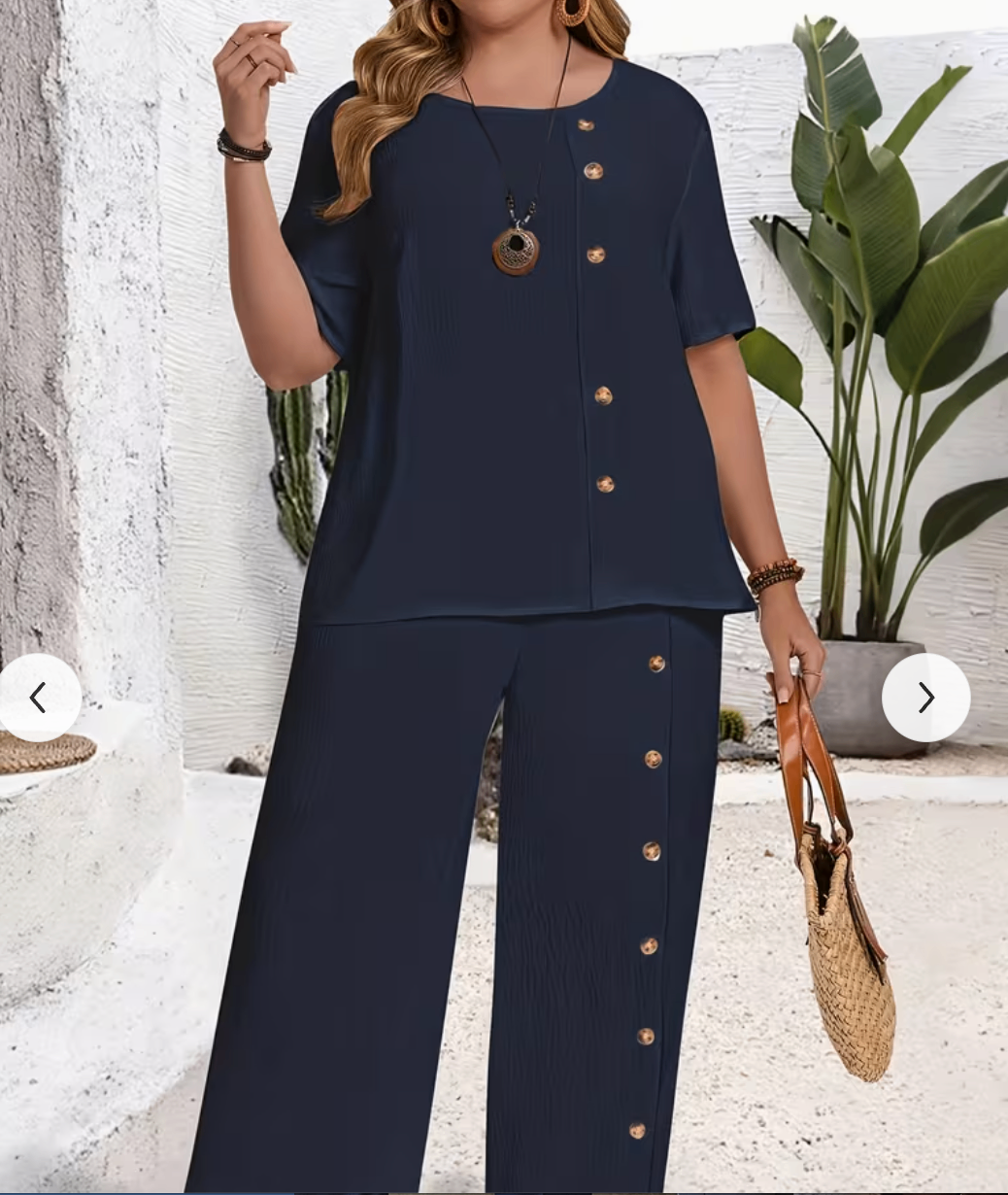 Ensemble Femme 2 pièces Haut Uni et Pantalon  XL