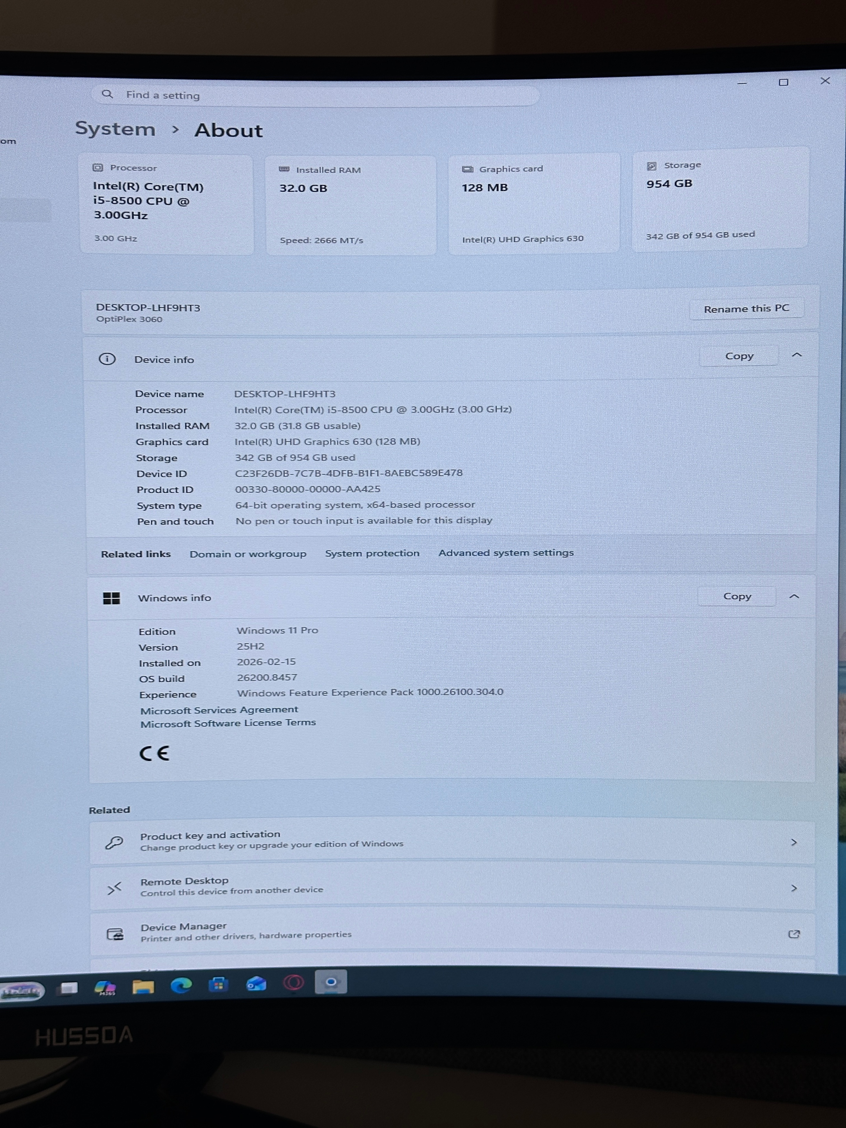 Dell Optiplex 3060 32GB RAM 1TB SSD i5-8500 Win 11 Pro WiFi+BT - photo 3
