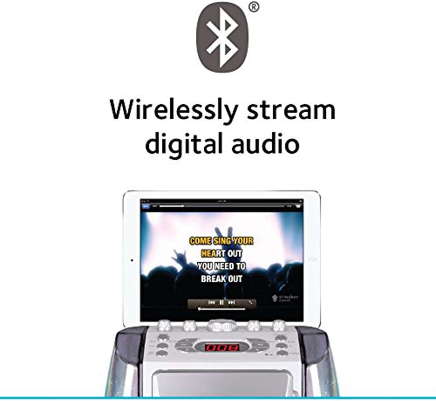 SINGING MACHINE SML605W  BLUETOOTH KARAOKE SYSTEM WITH LED DISCO