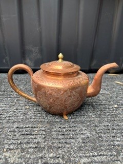 Vintage Copper Kettle, Pot, and Pitcher Set