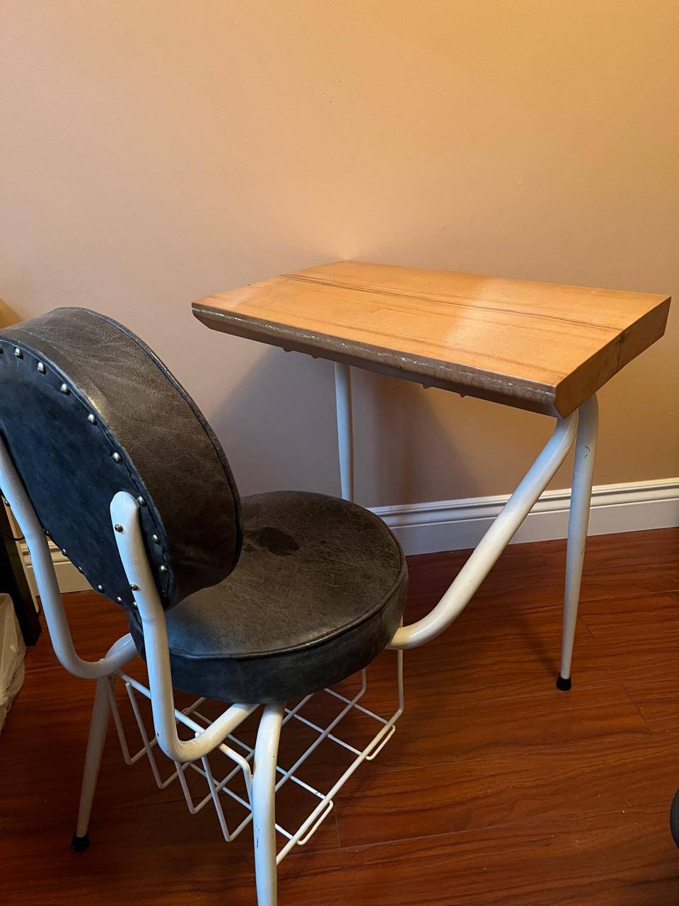 Vintage-Style Hand-Crafted Custom Wood Writing Desk-Chair Set - photo 2