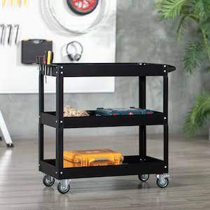 30 in x 16 in Three shelf steel service cart - photo 2