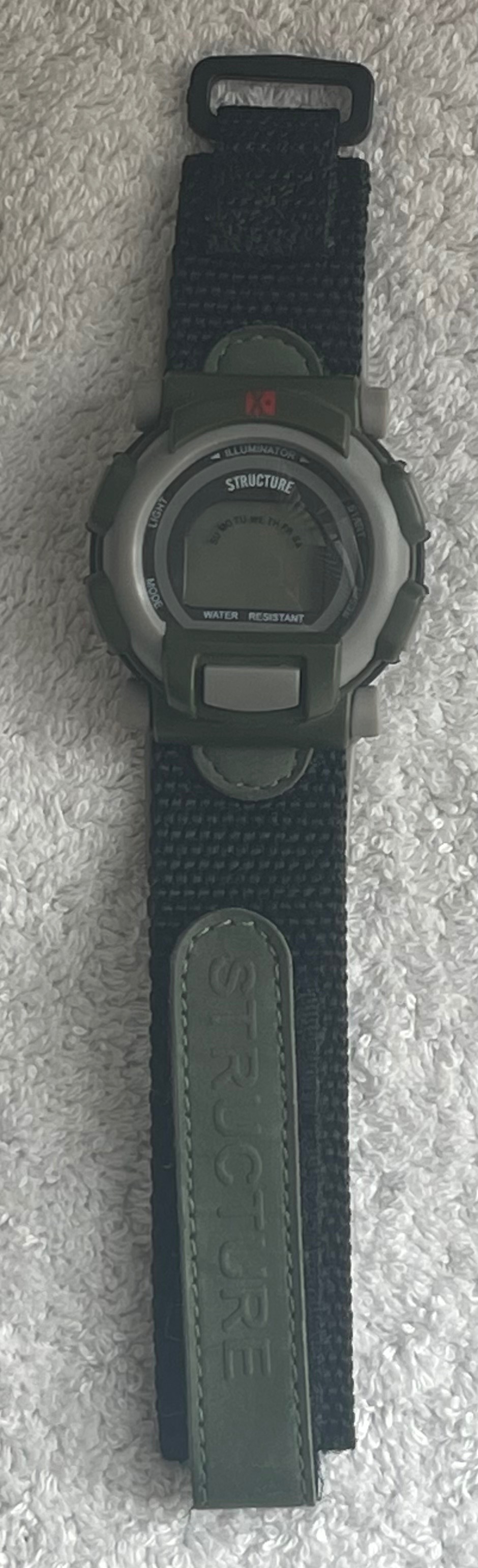 Vintage Y2K Structure Digital Green Velcro Watch (Needs Battery) - photo 3