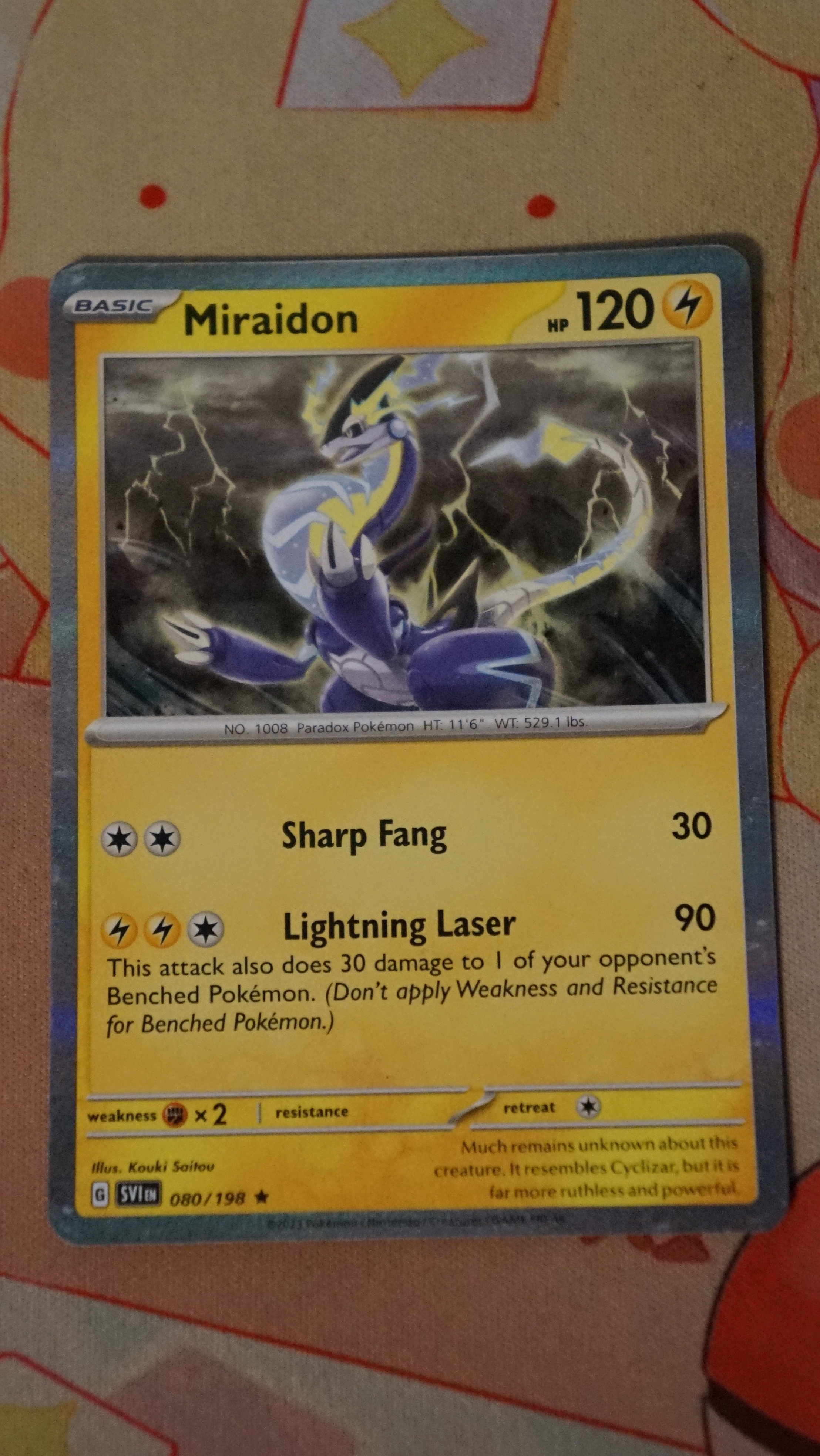 Pokemon Miraidon 080/198 Scarlet & Violet Base Holo P - photo 3