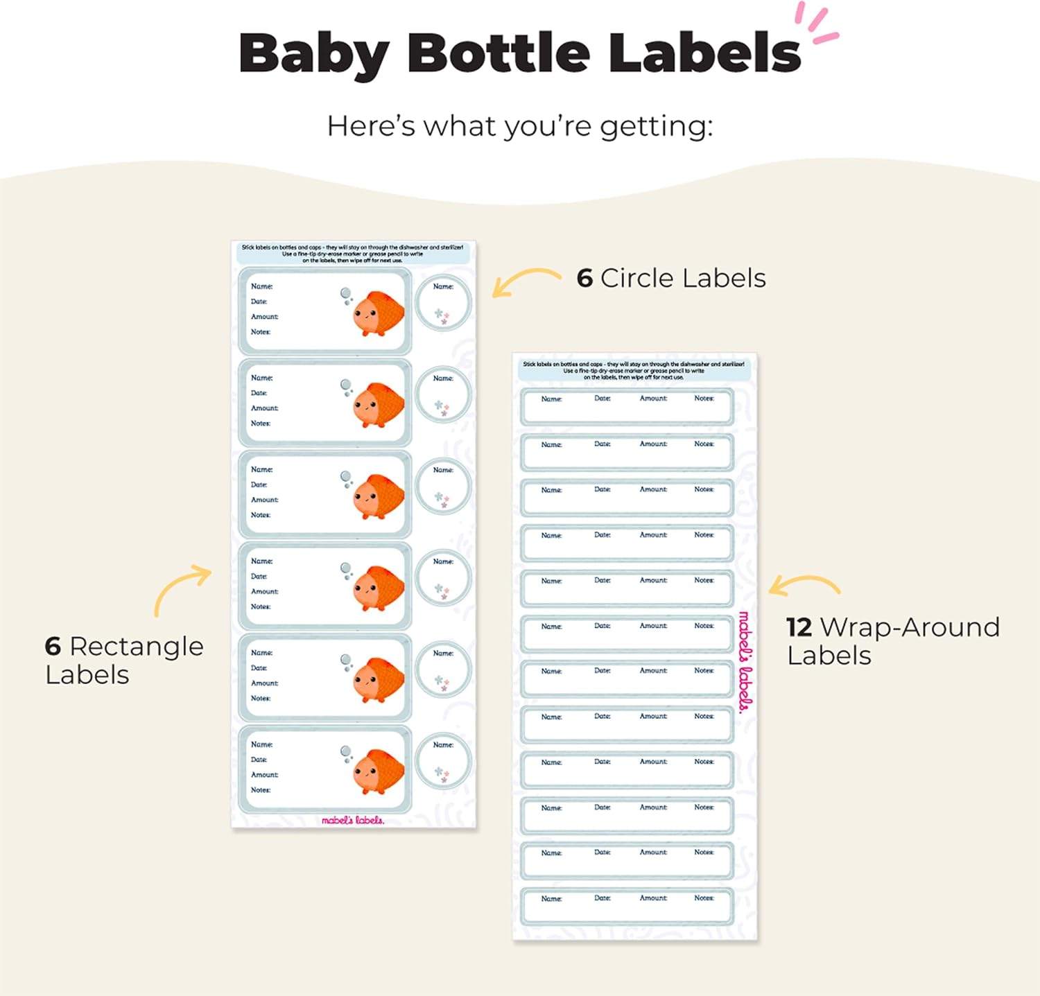 Mabel’s Labels Baby Bottle Labels – 24 Customizable - photo 4