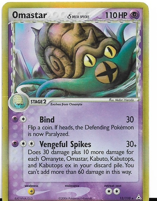 Pokemon Omastar Delta 13/110 Holon Phantoms Holo HP