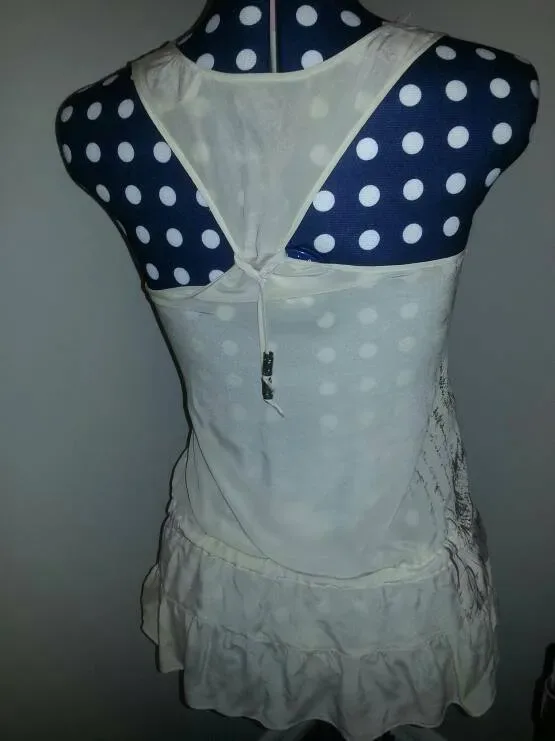 Like-New 100% Silk Guess Los Angeles Open Backed Shirt - photo 3