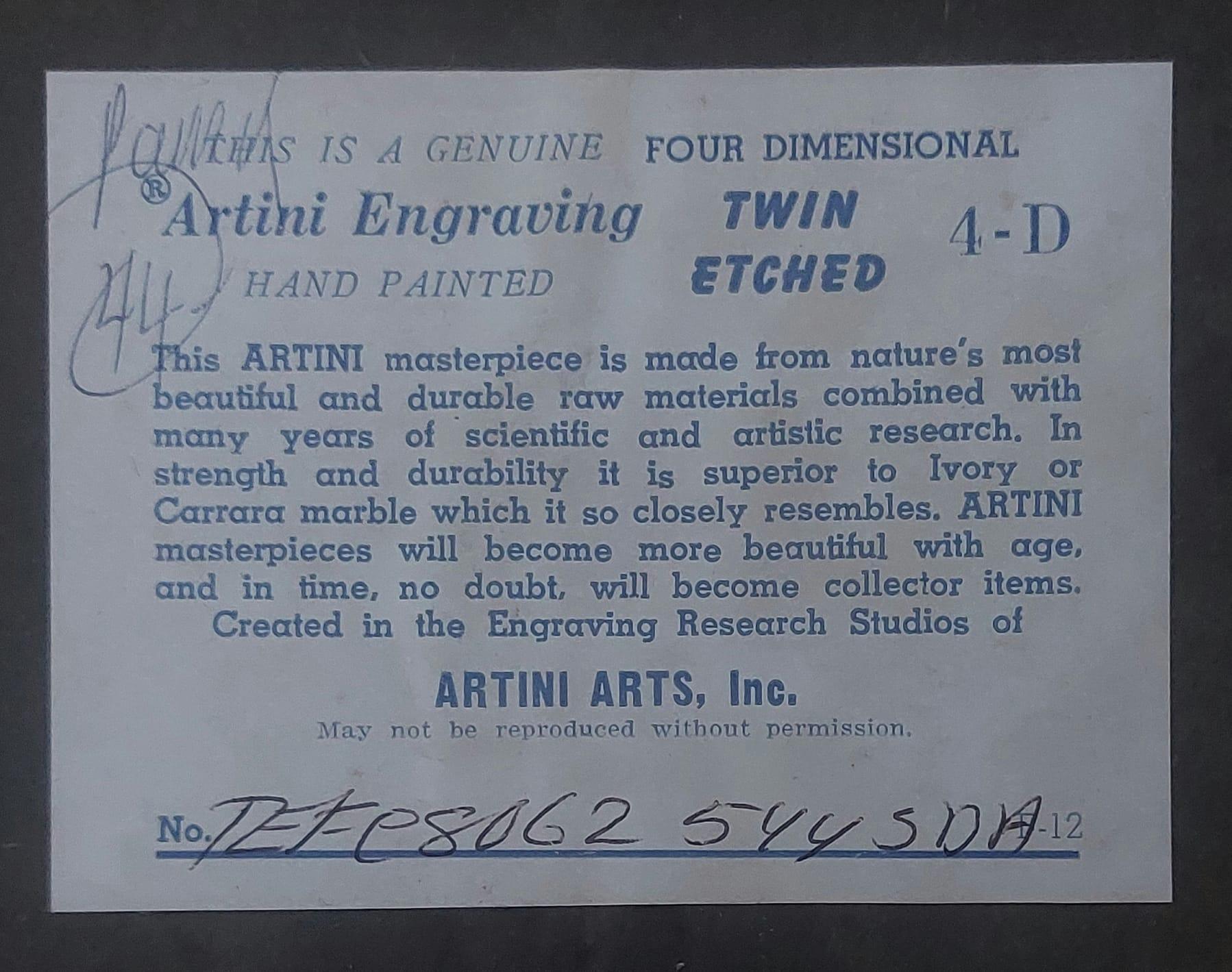 Authentic Mid-Century Artini 3D/4D Sculptured Engraving - Signed - photo 3