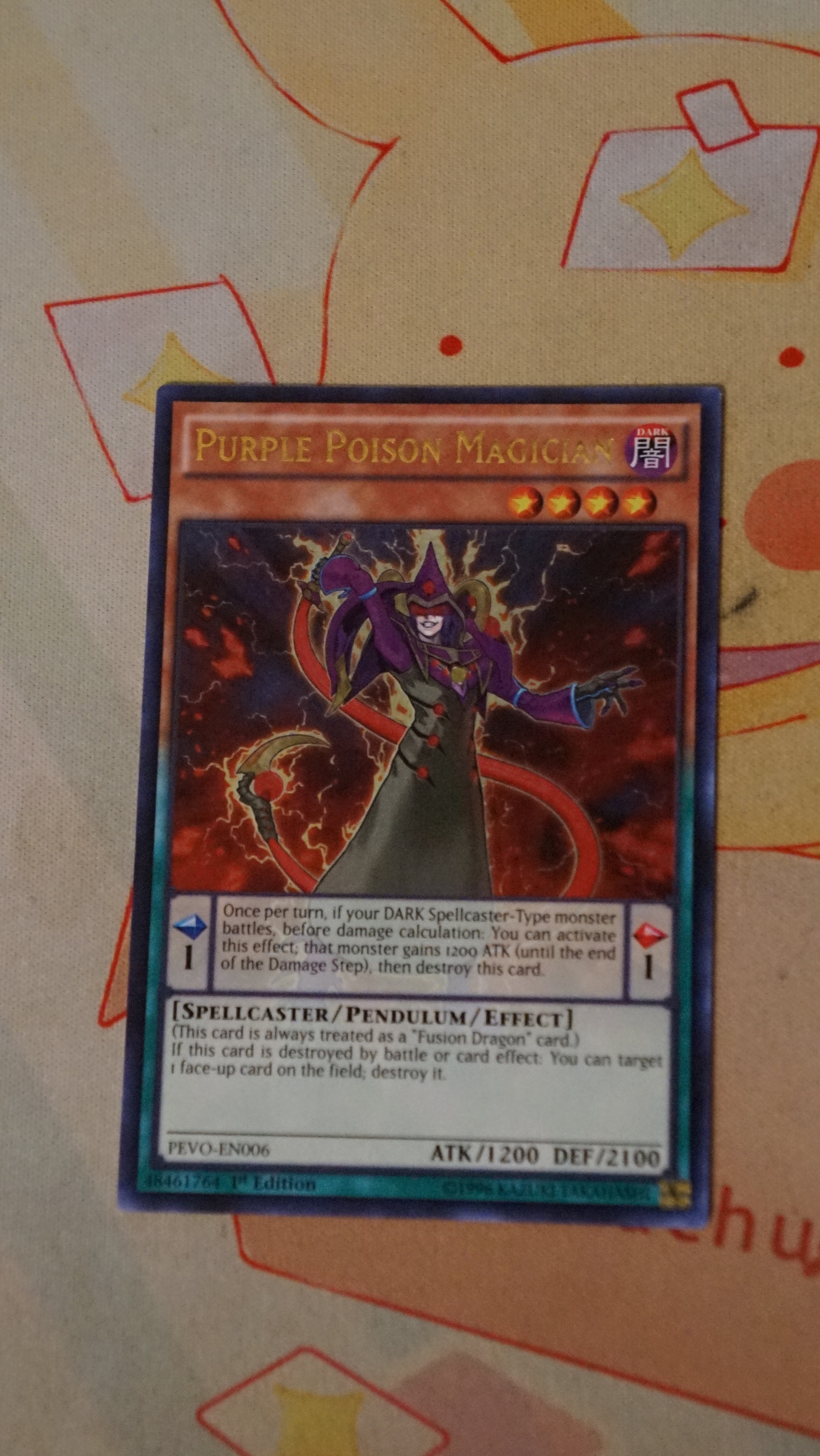 Yu-Gi-Oh Purple Poison Magician PEVO-EN006 Holo NM - photo 3