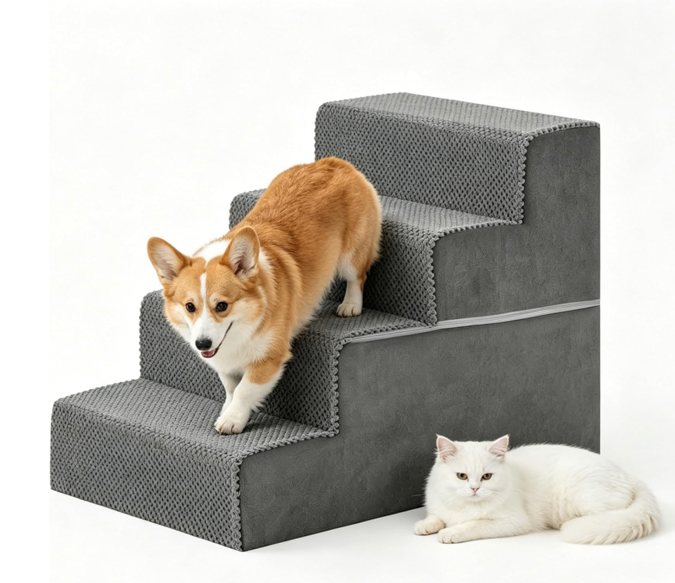 Dog or Cat Steps for Couch or High Bed - New Grey - photo 4