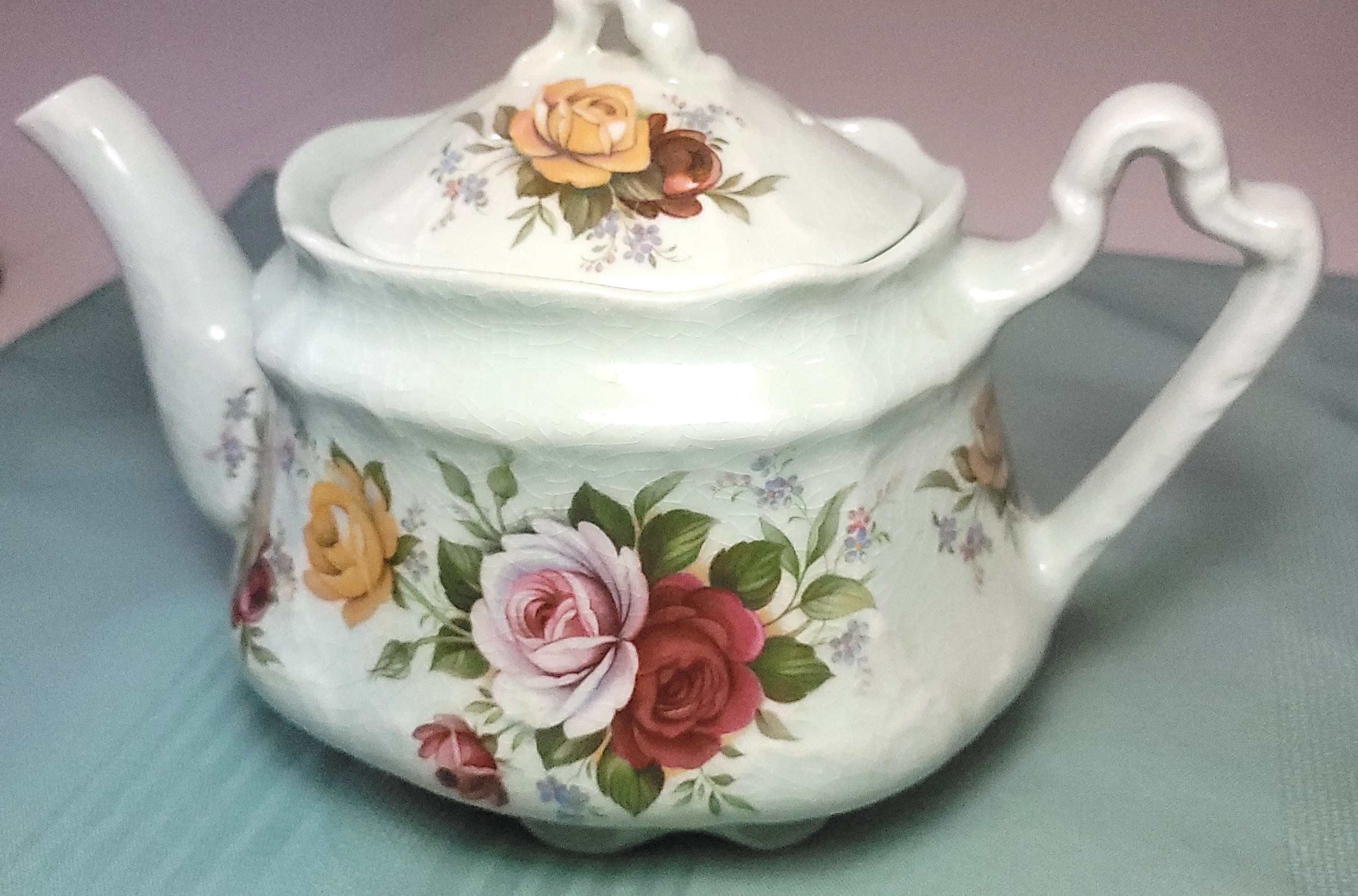 Circa 1950s HJ Wood Kew Floral Teapot England - photo 3
