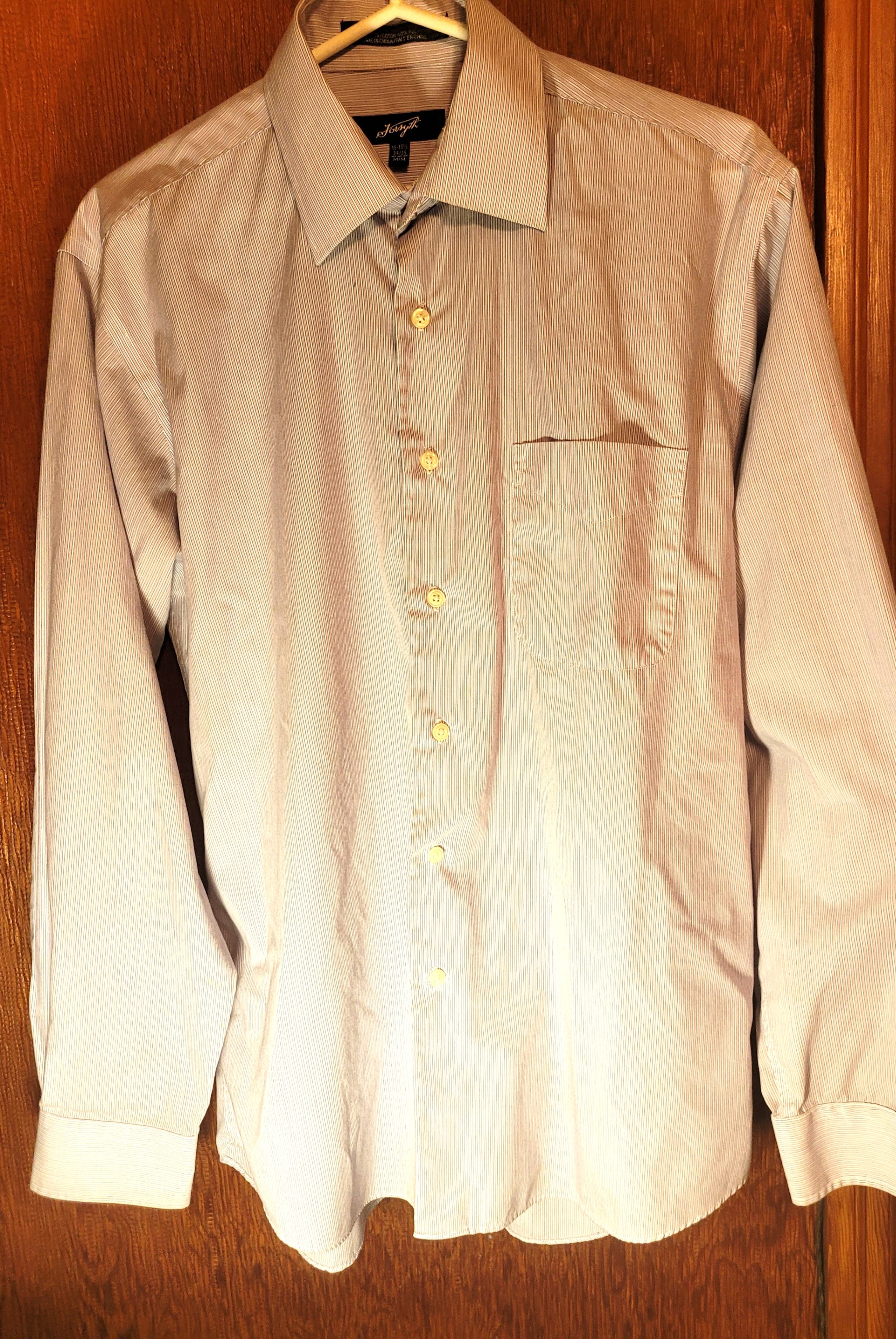 Forsyth Men Medium Lavender Pinstripe Dress Shirt 15-15.5 34 - photo 3