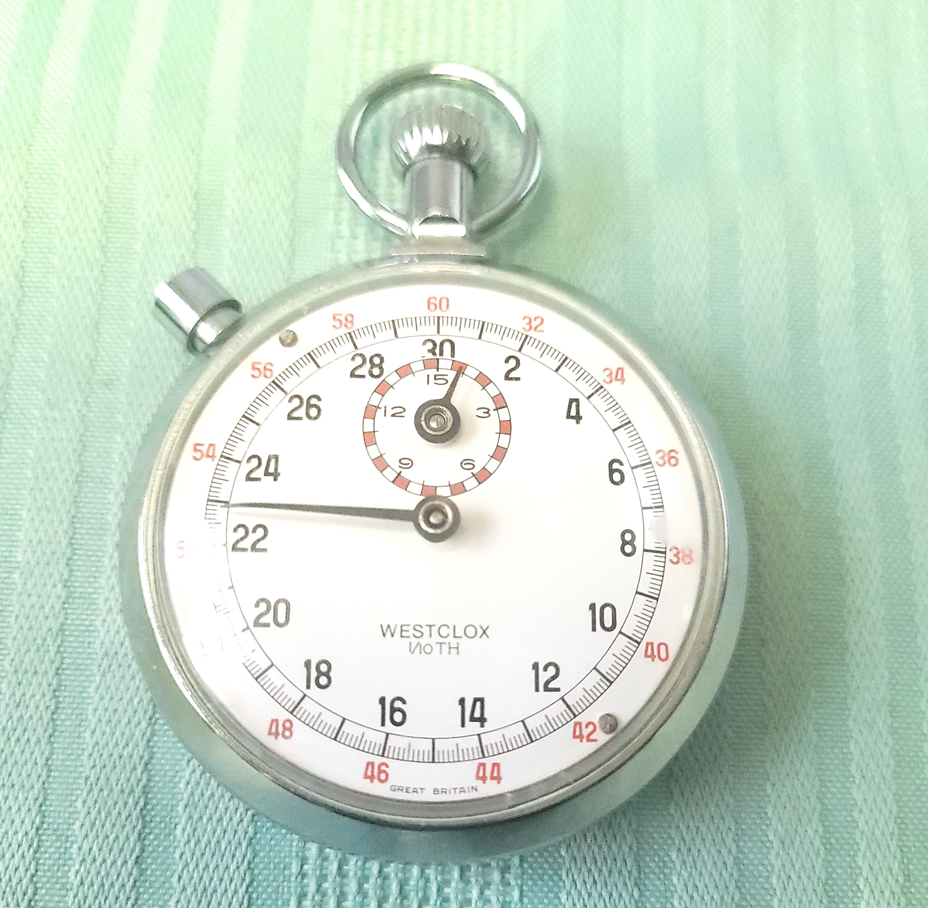 Westclox 1/10th Second Stopwatch Great Britain 1980 Engraved