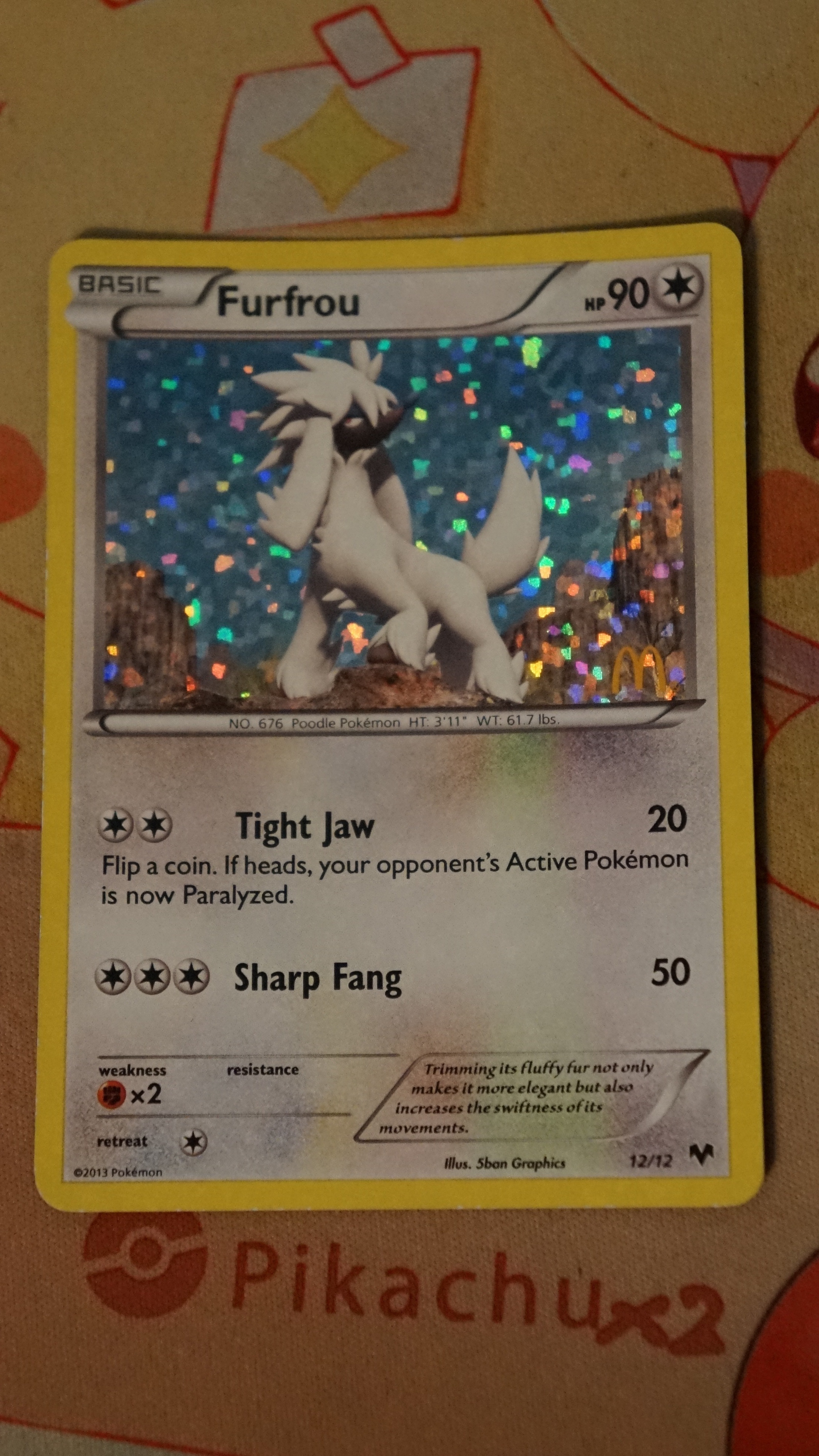 Pokemon Furfrou 12/12 McDonald's Collection 2013 Holo LP - photo 3
