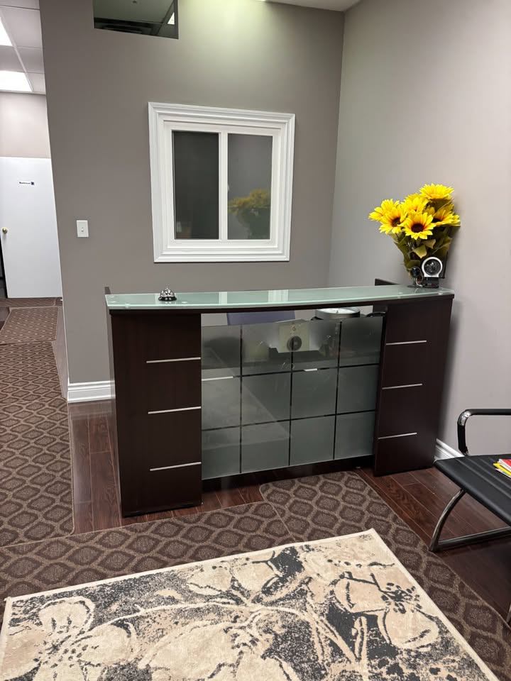 Reception Desk with Frosted Glass Front