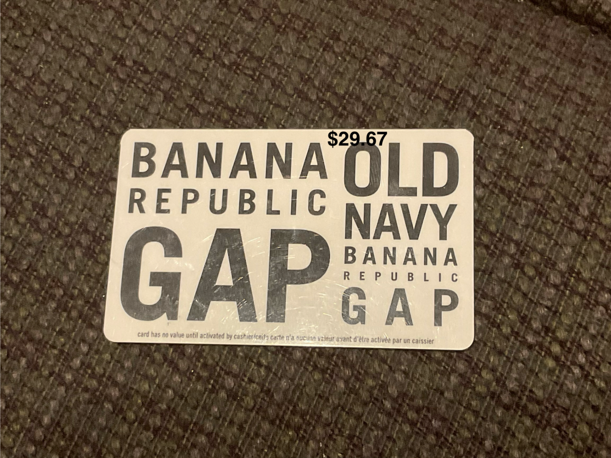 Gap/Banana Republic/Old Navy gift card - $29.67