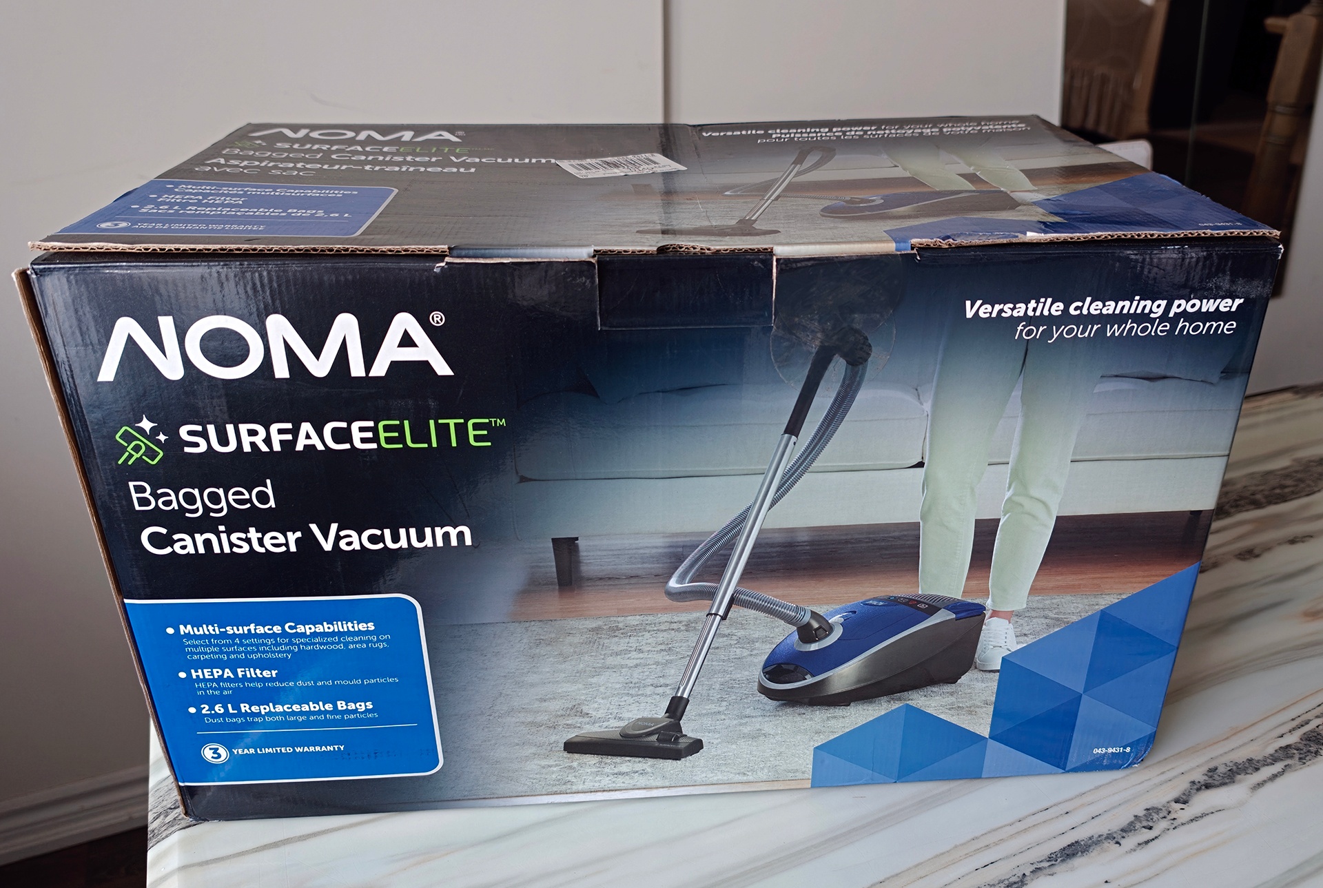 NOMA Multi-Surface Bagged Corded Canister Vacuum (Like New)