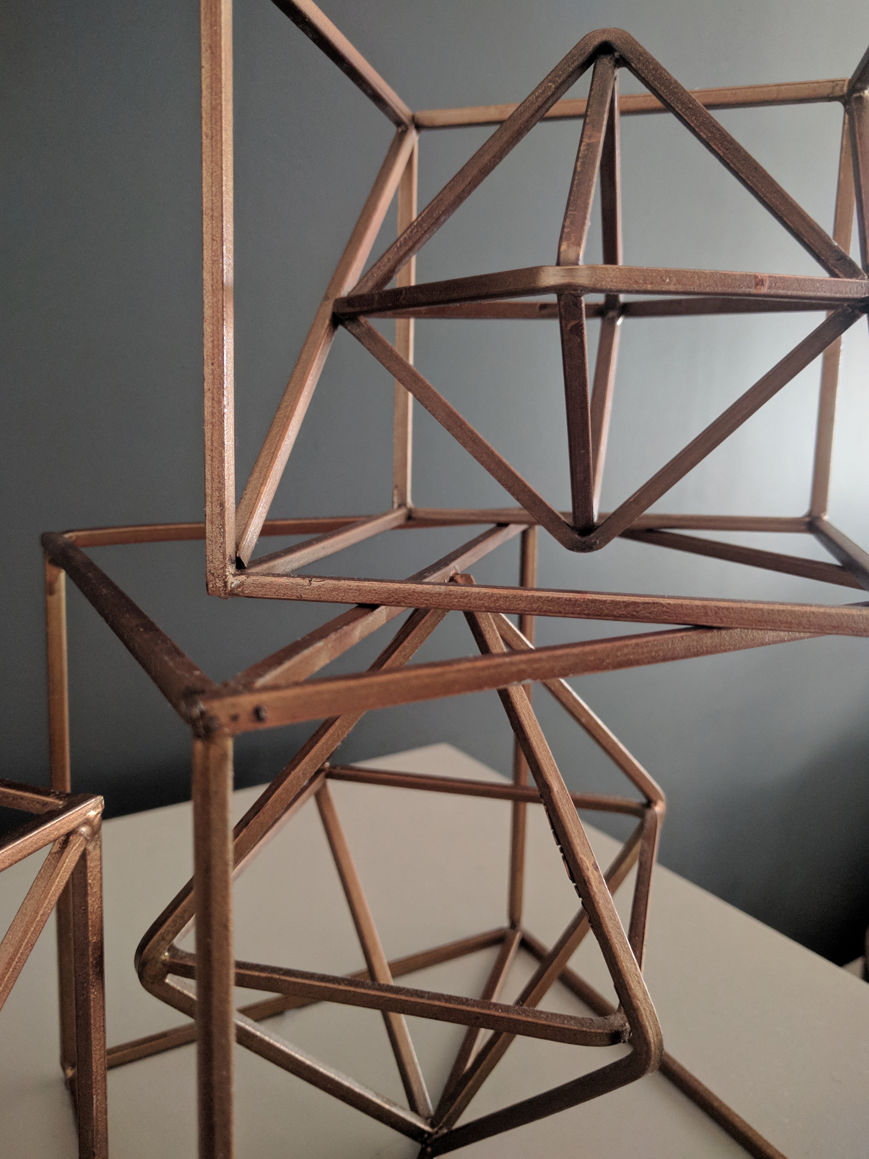Bronze Geometric Centerpiece Ornament - photo 4