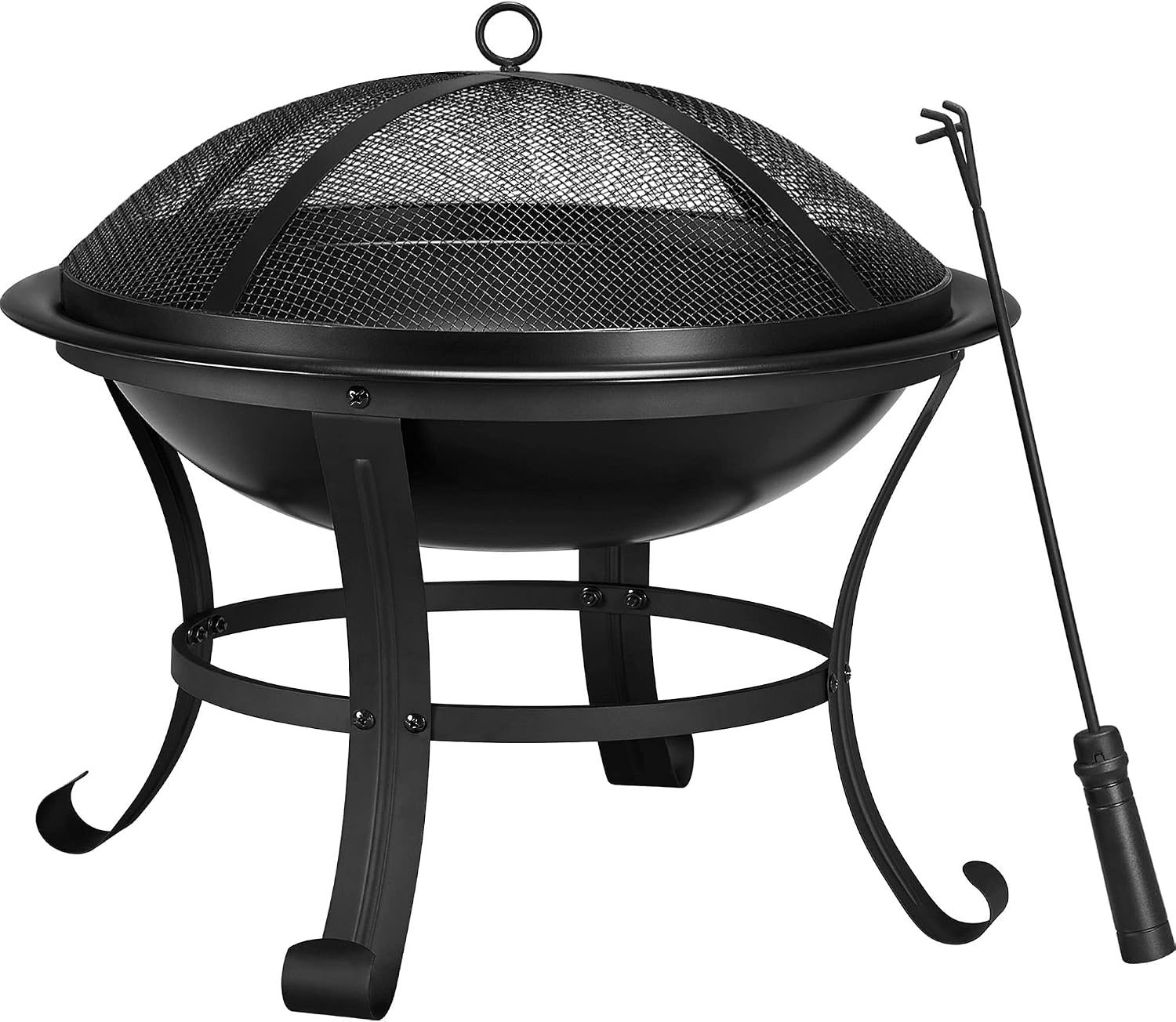 22inch Outdoor Fire Pit Steel Round Mesh Screen