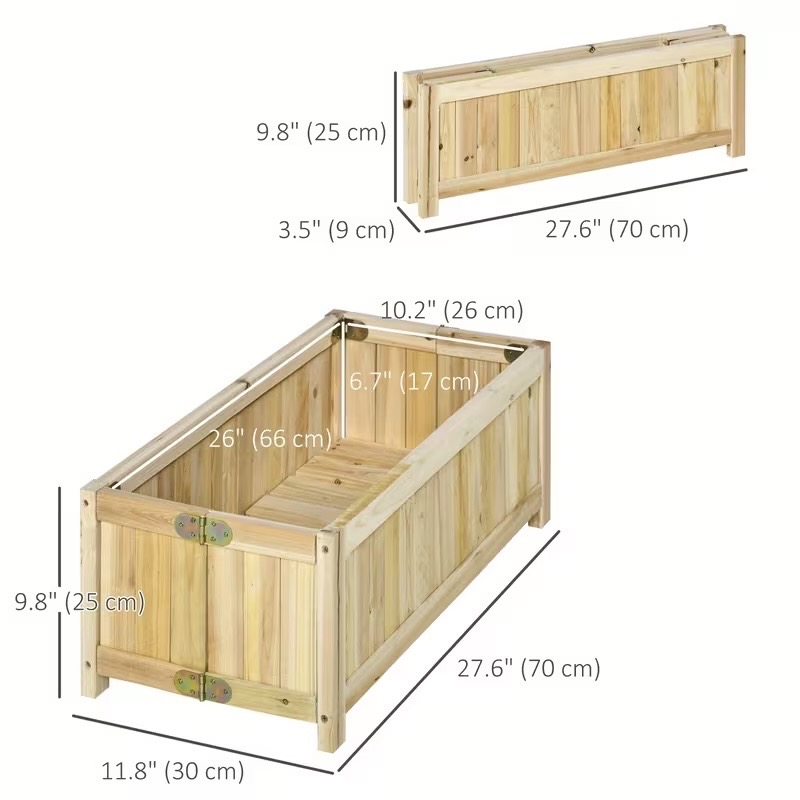28" x 12" Foldable Wooden Raised Garden Bed - photo 2