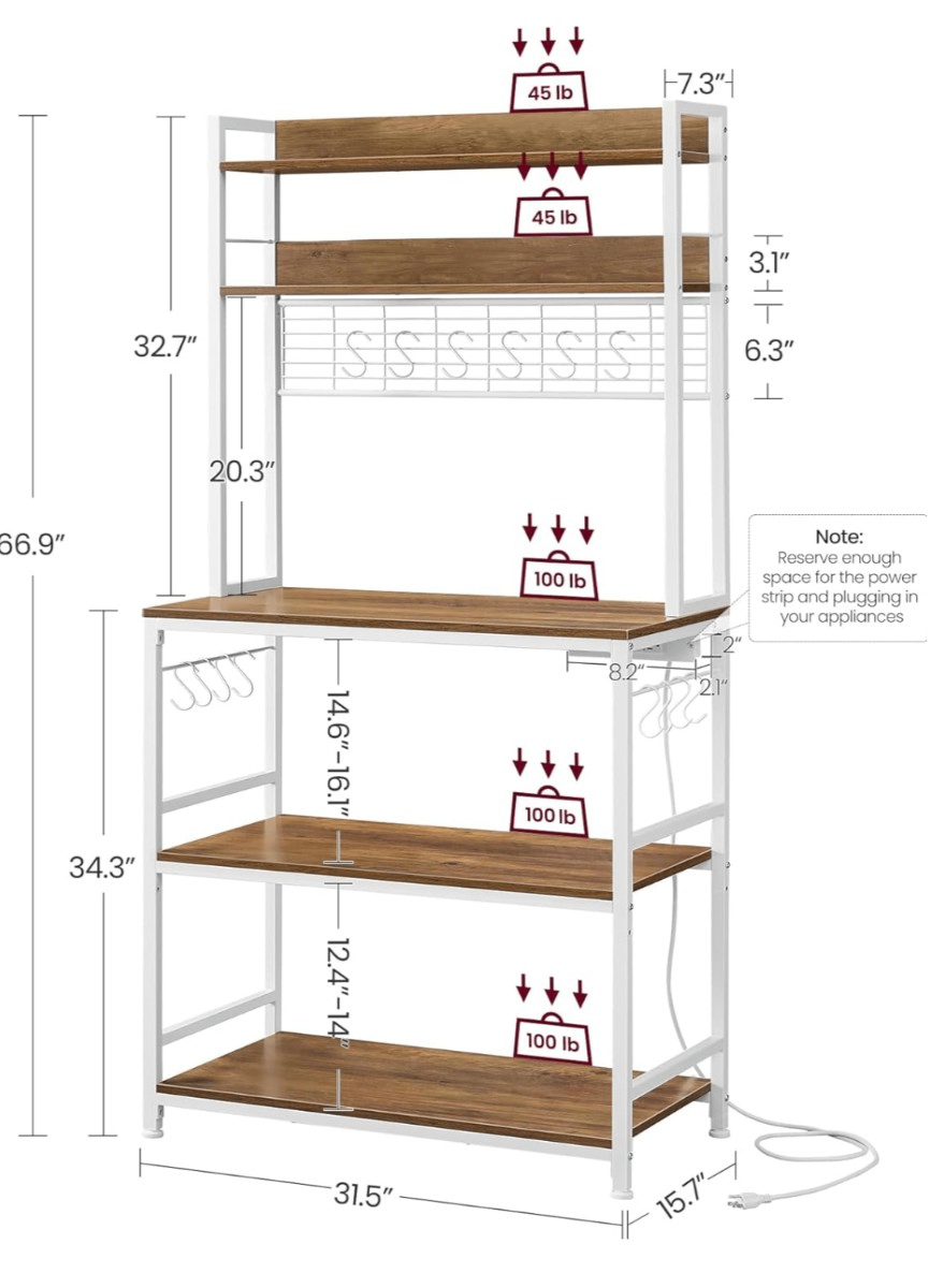 VASAGLE 5-Tier Baker's Rack - photo 2