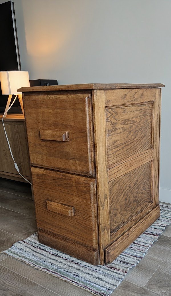 Solid Oak 2-Drawer Filing Cabinet | Solid Wood Storage Cabinet - photo 4