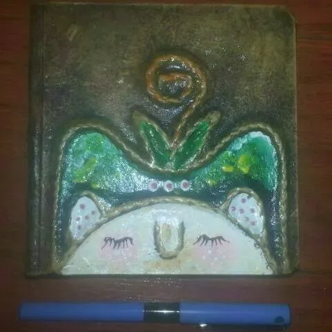 Artsy 3D Leather-Bound Notebook /Journal - New, 1 Of A Kind Gift