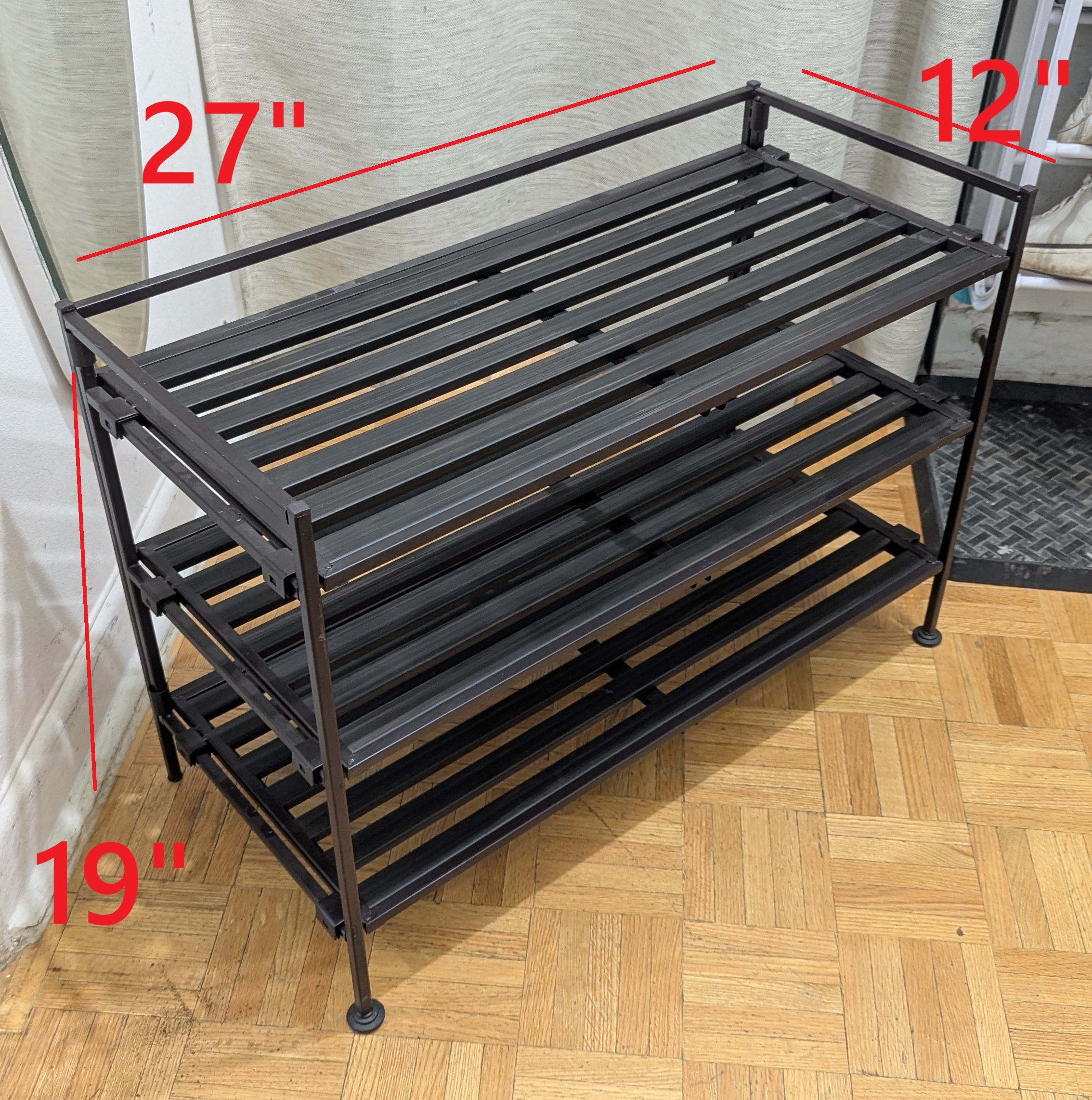 Portable Folding Metal+Plastic Floor Shoe Rack. Storage Stand
