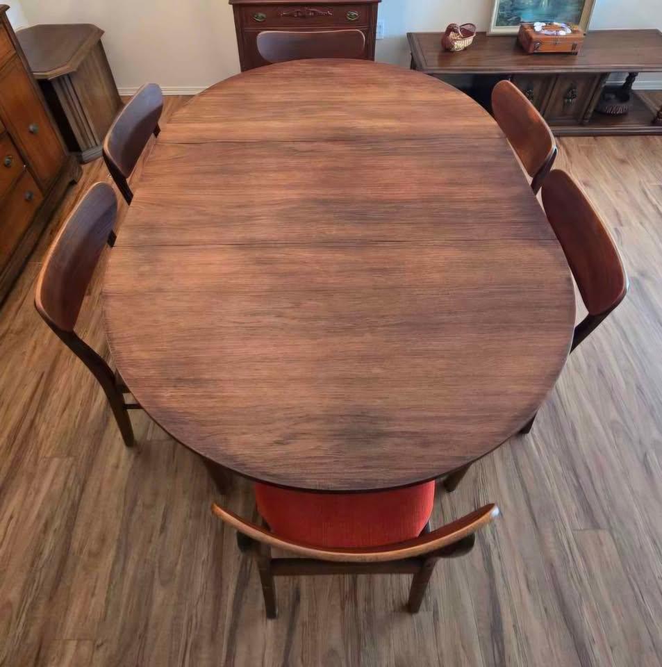 Vintage Danish Teak Dining Set Table with 6 Matching Chairs - photo 2