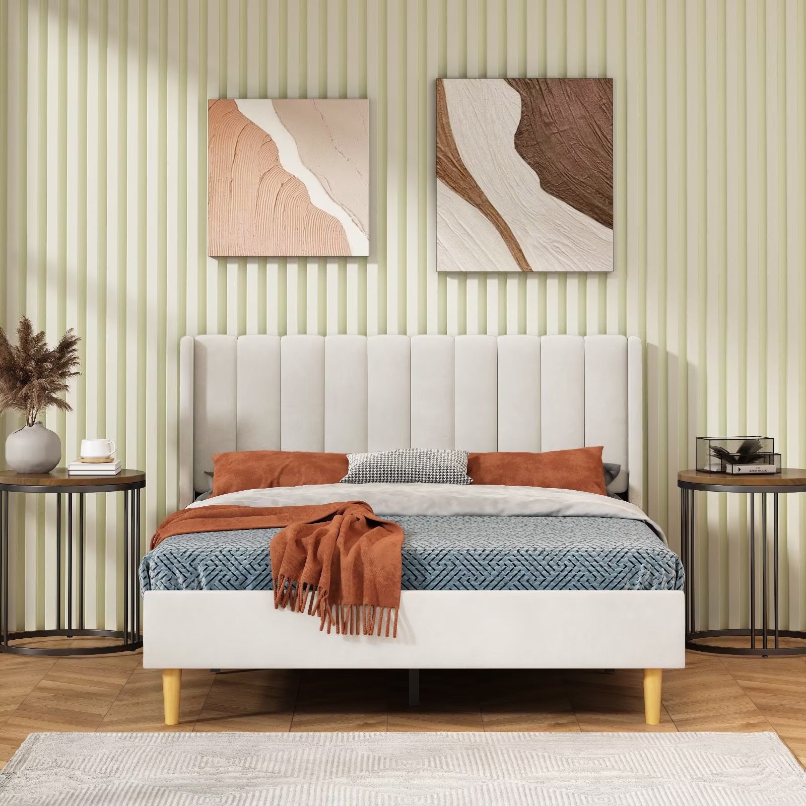 Upholstered Everly Quinn Queen Bed - photo 4